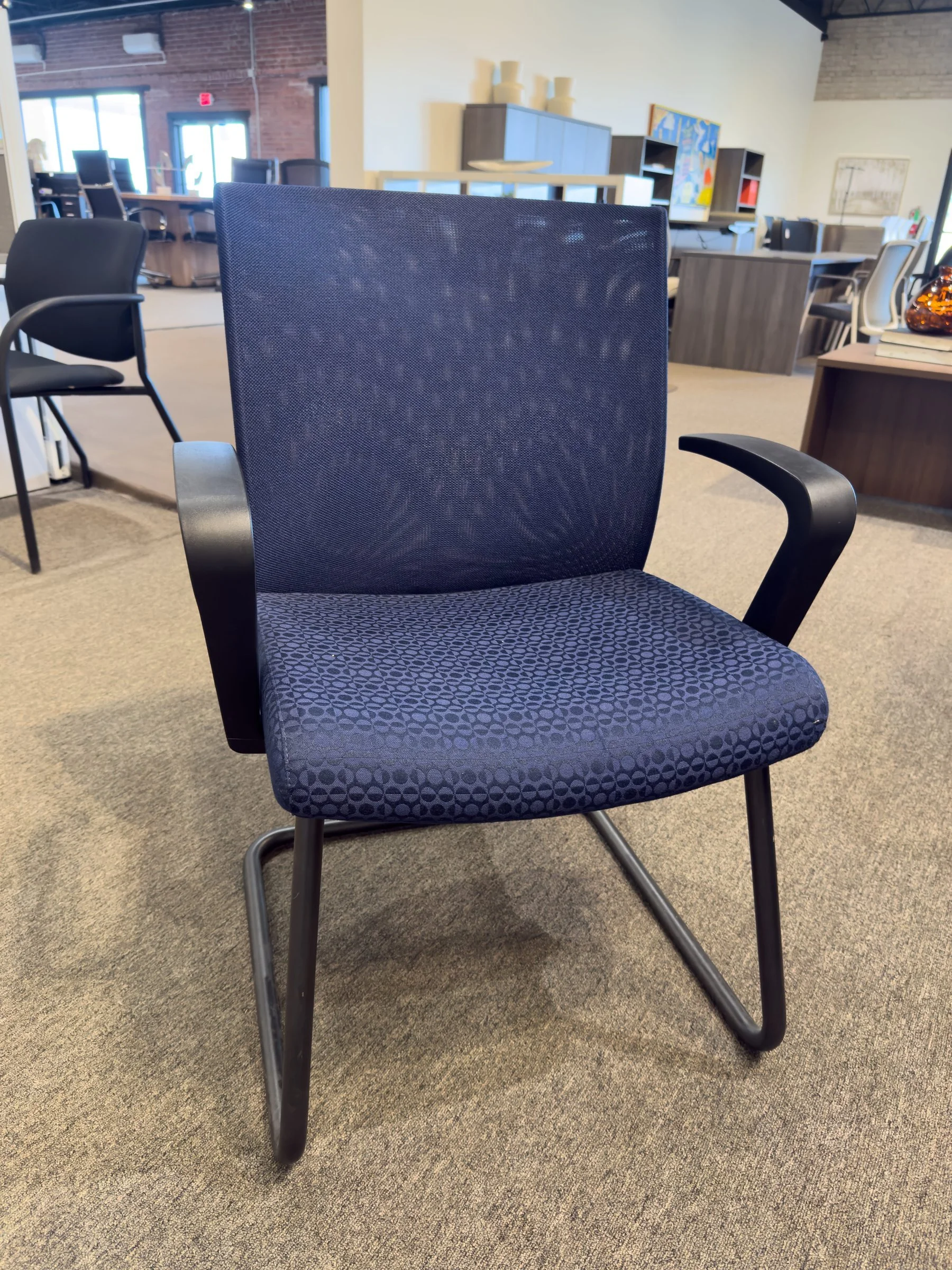 11PC Conference Package — blue/black mesh chair close-up