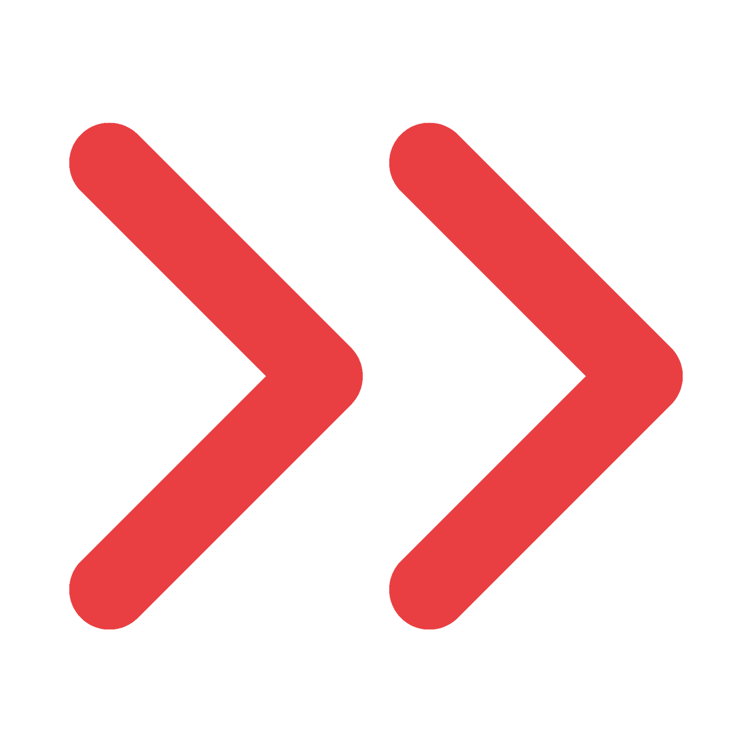 Black background with two red forward arrow symbols.