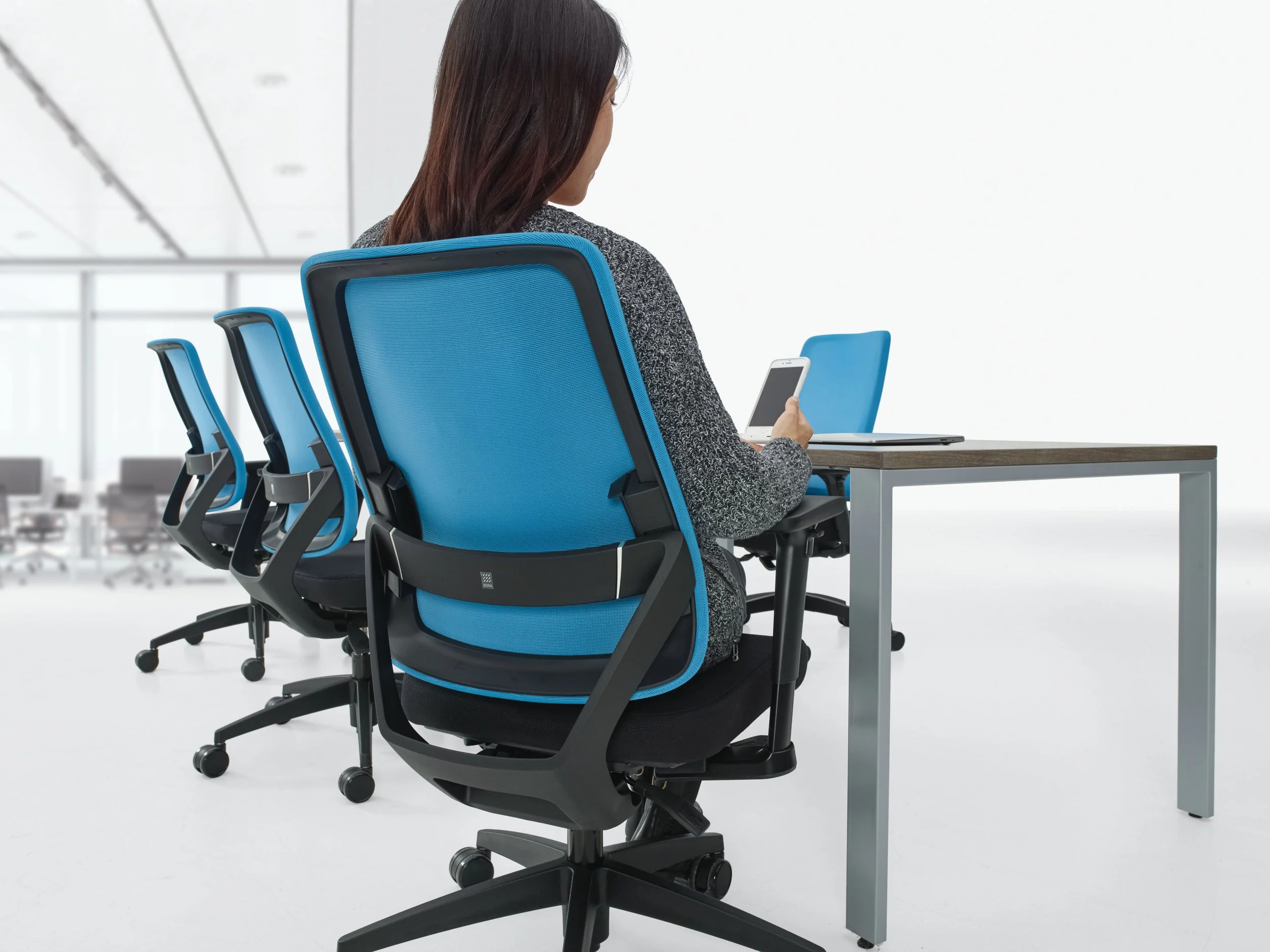 Sora ergonomic mesh office chairs — group of mesh task chairs