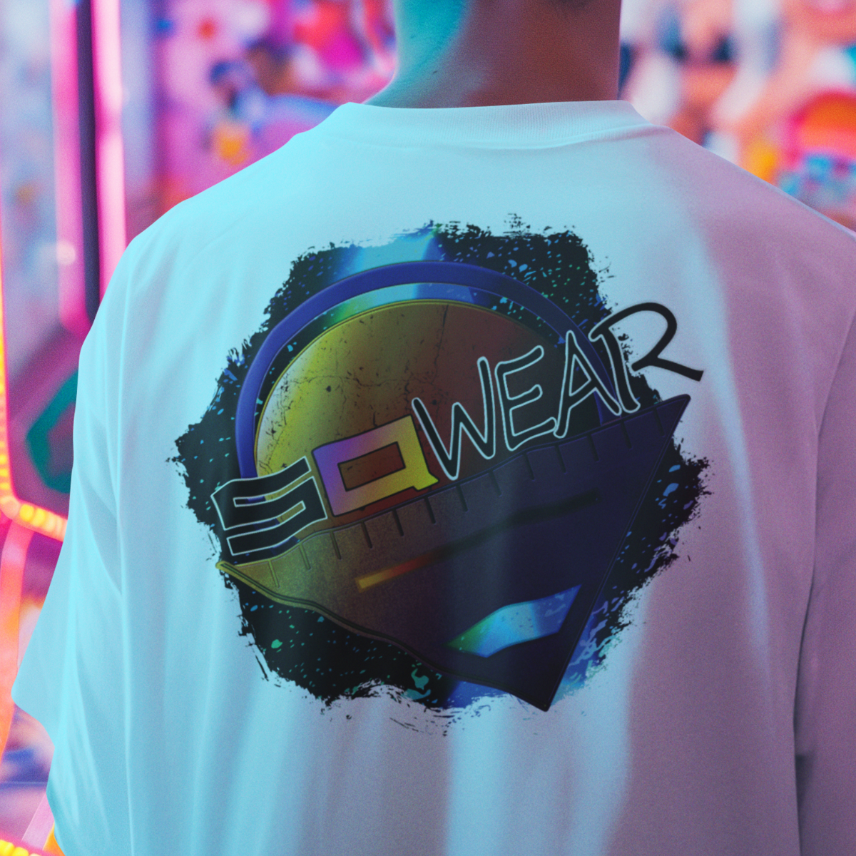 SQwear Designs Galactic Sunset "Purple & Gold" T-Shirt | Distressed Graphic Tee, Graphic Tee, Great Gift for Anyone, Casual Tee,