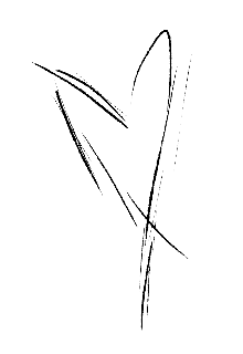 White heart drawn with a brush on a black background.