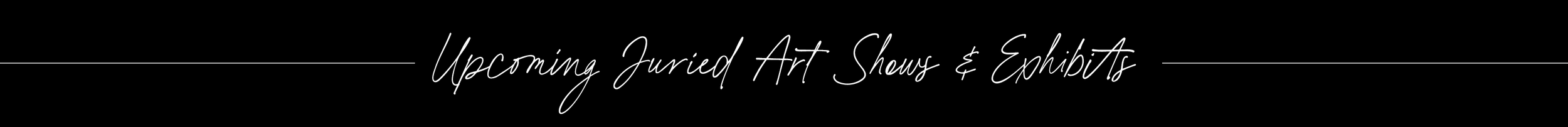 Text reading "Upcoming Juried Art Show & Exhibits" on a black background.