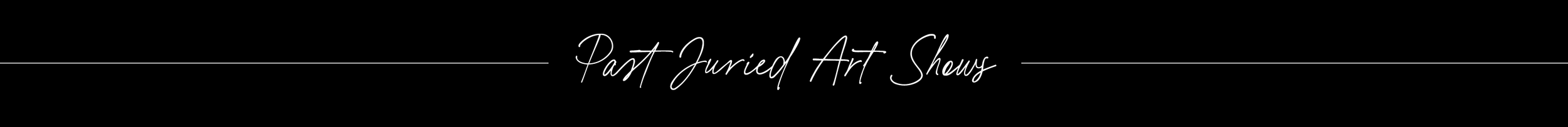 Text on a dark background reads "Past Juries Art Shows" in cursive font.