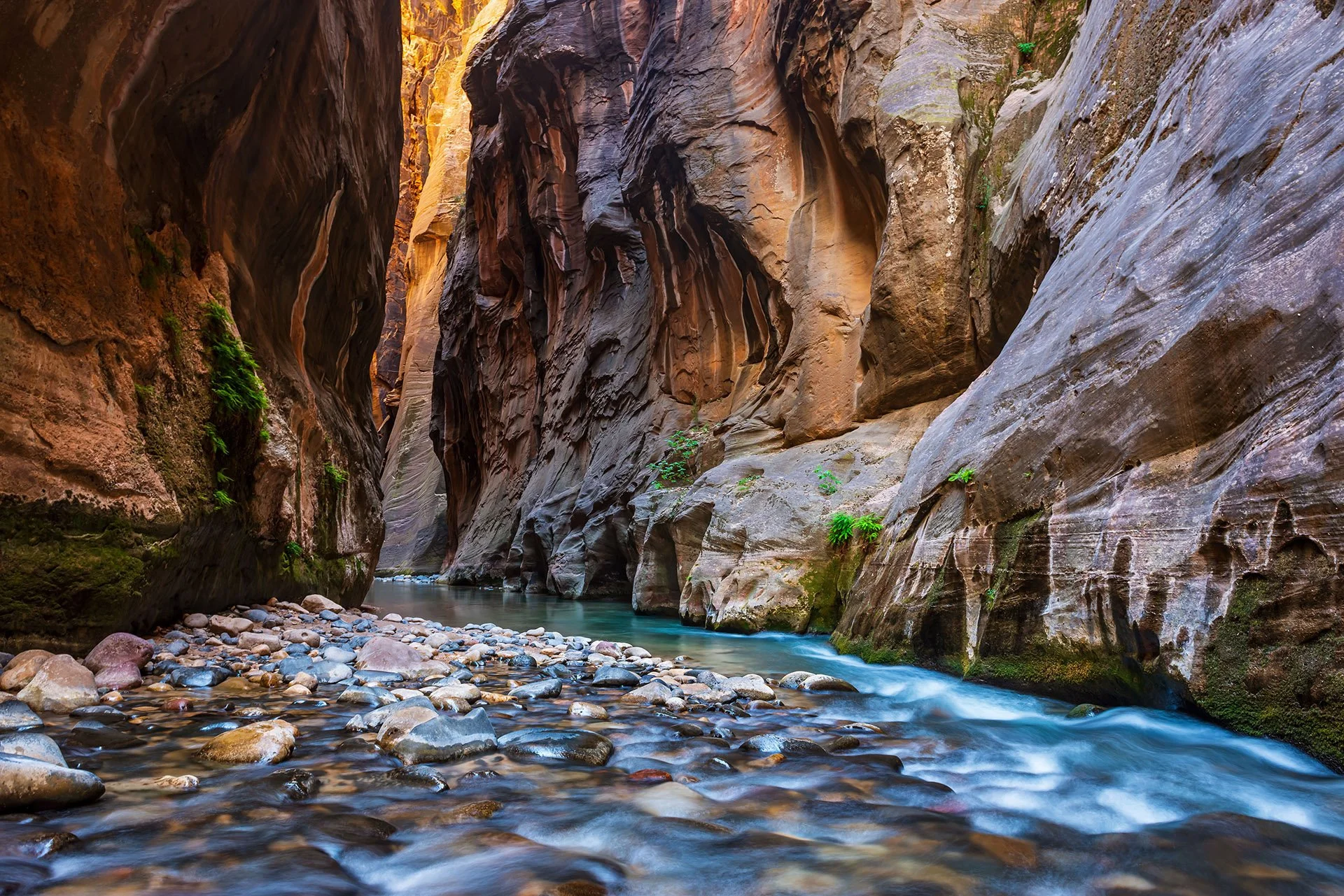 Long exposure image from The Narrows in Zion National Park