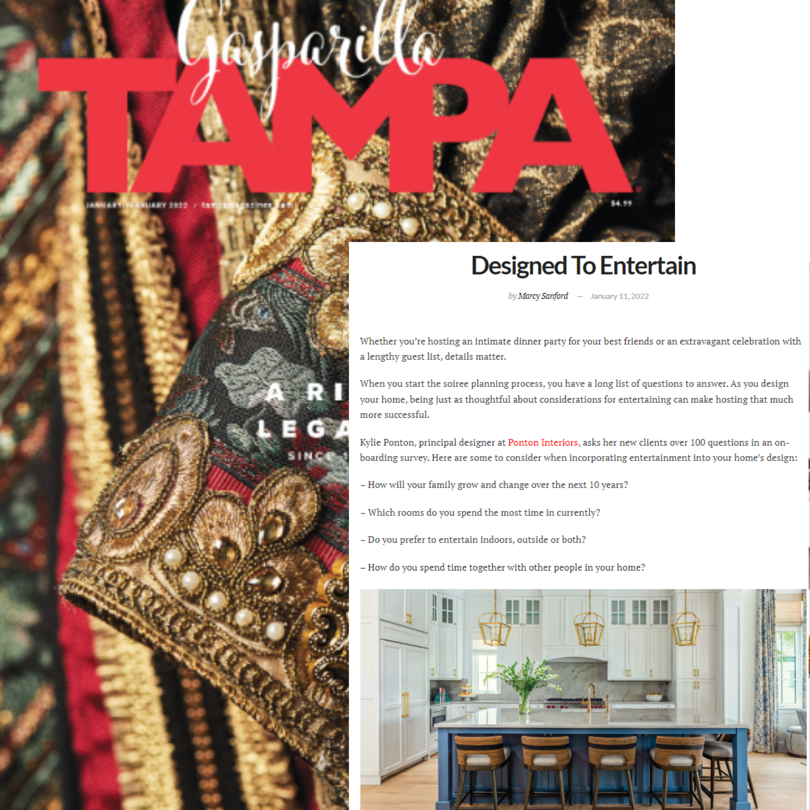 Tampa magazine feature ponton interiors
