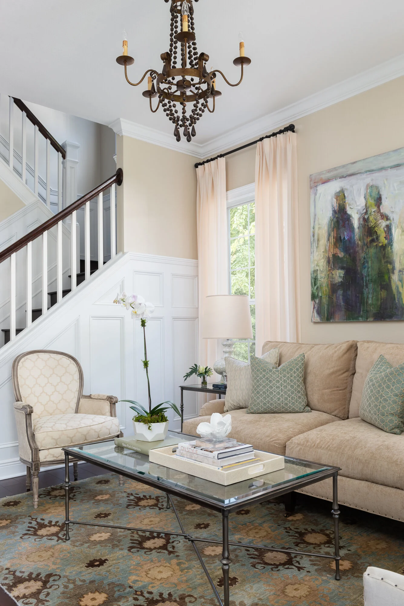 Traditional warm living room