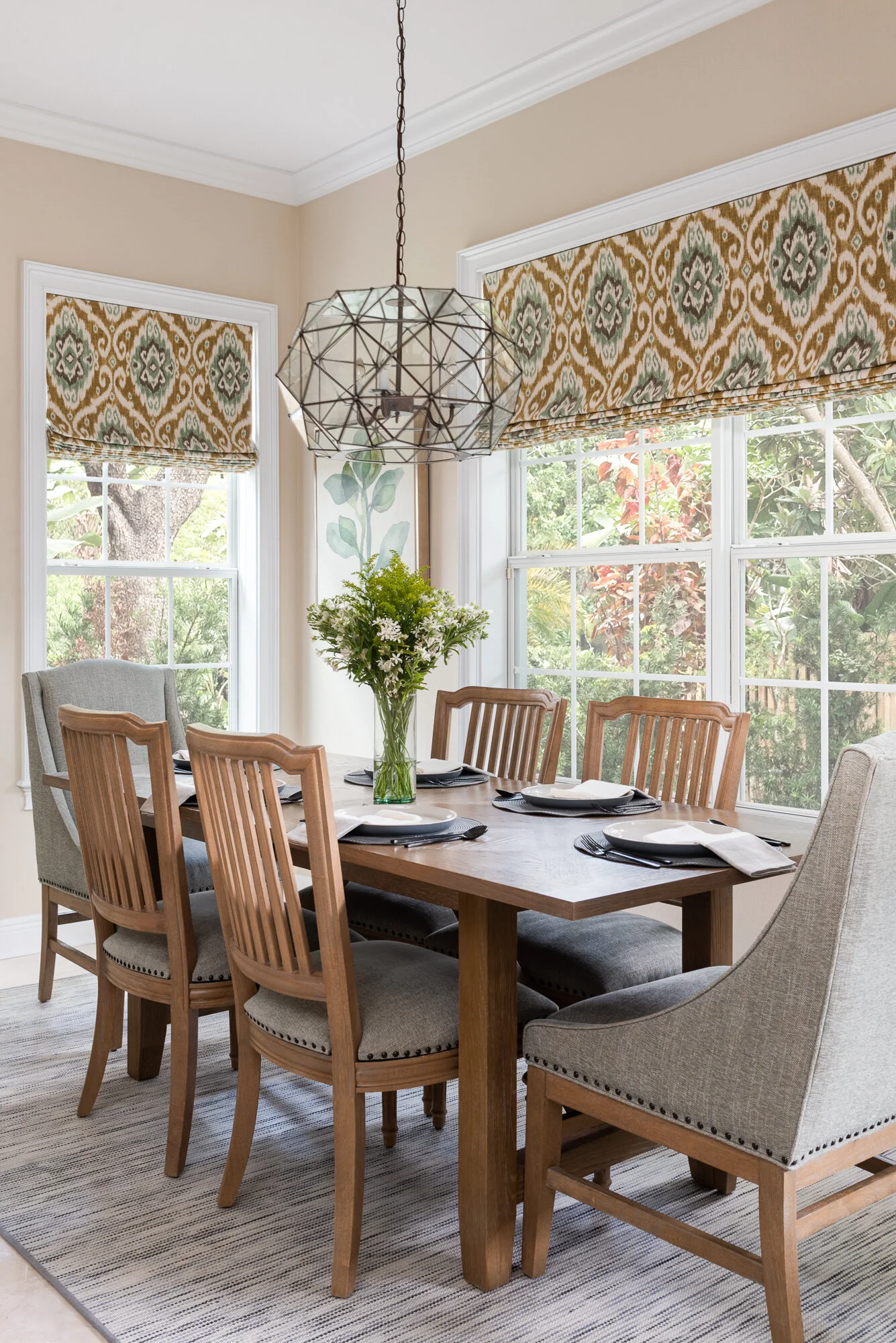 Traditional warm dining room table