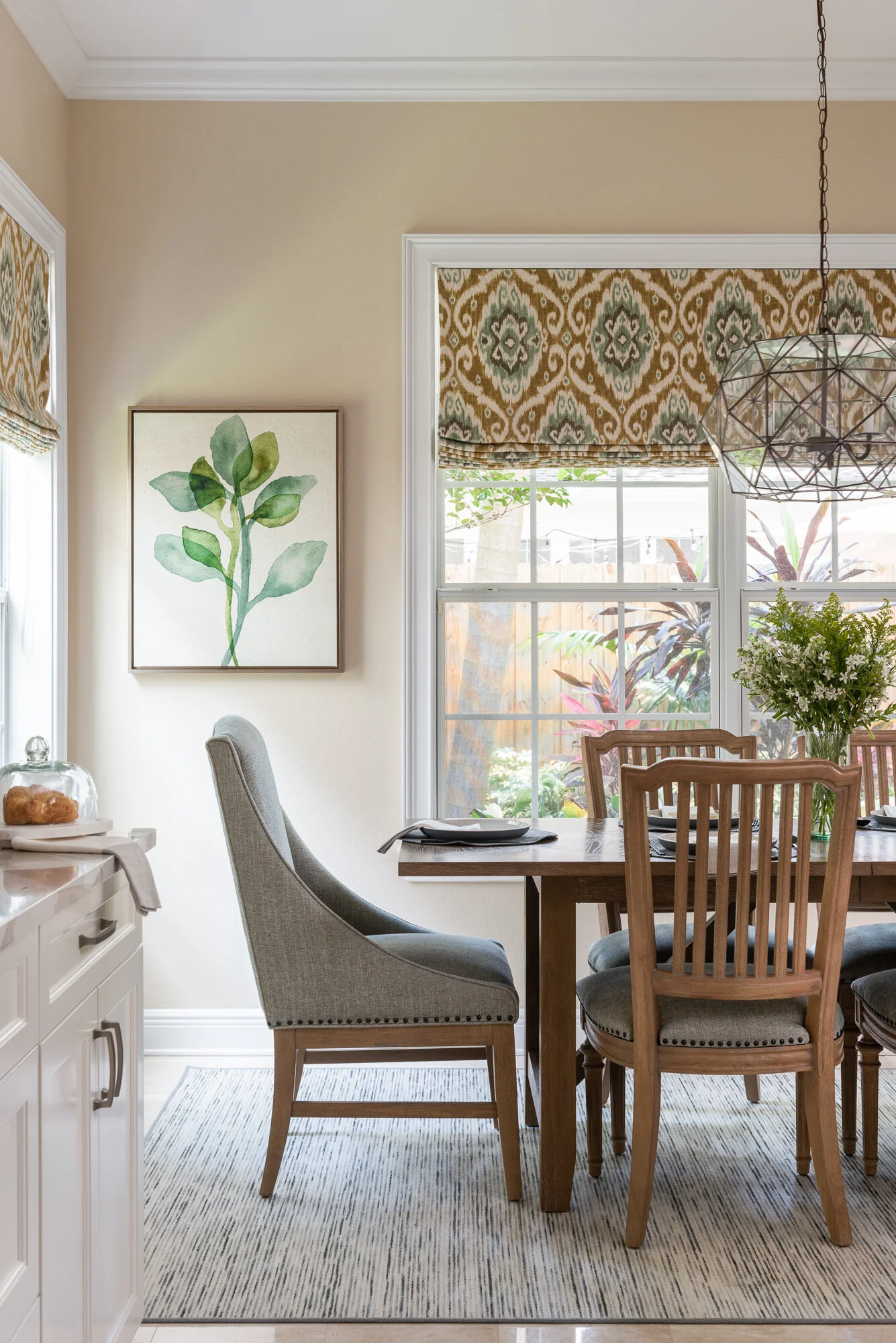 Traditional warm dining room table