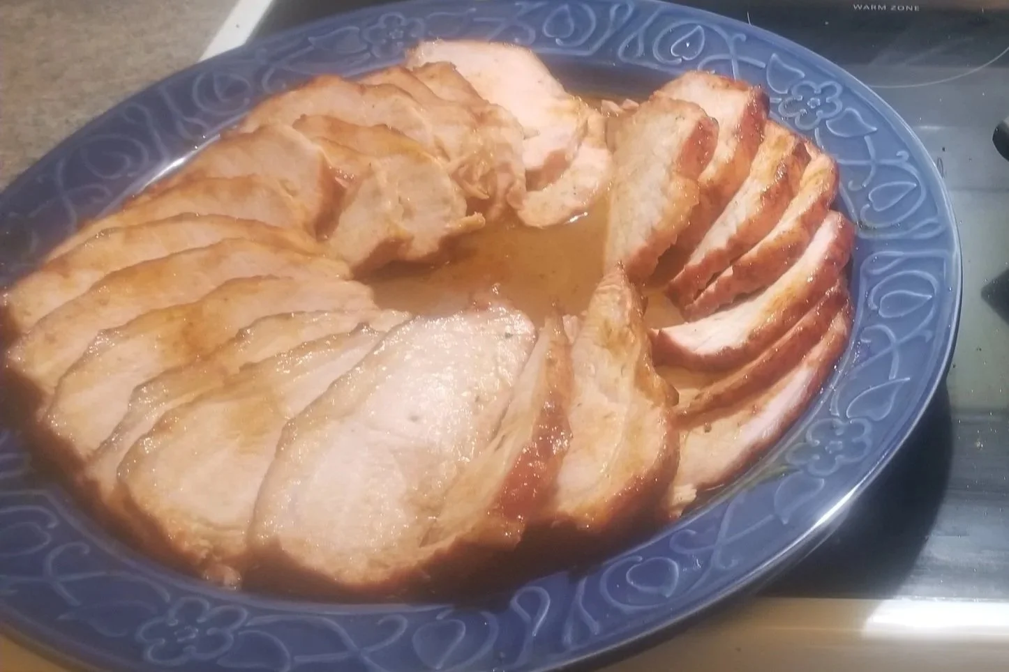 Honey bourbon glazed pork loin