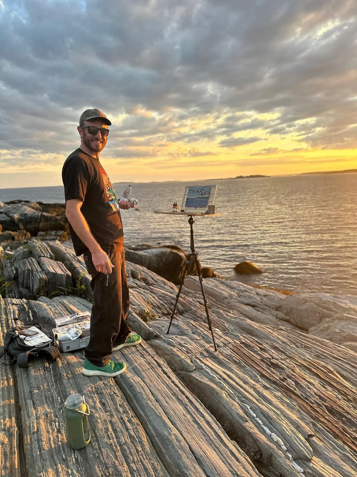 Plein air painting on the coast of Maine.
