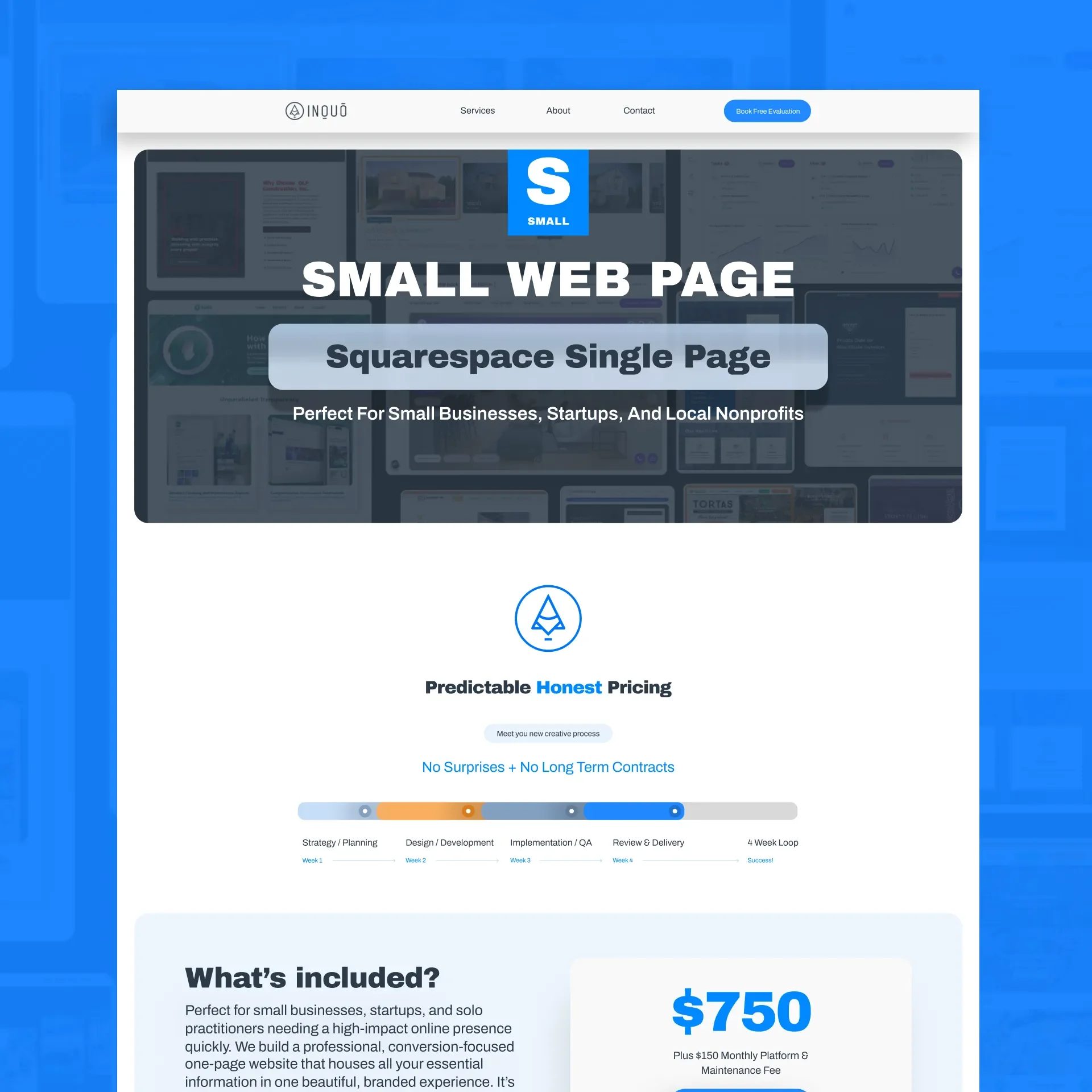 Small - Basic Single Page Squarespace Website