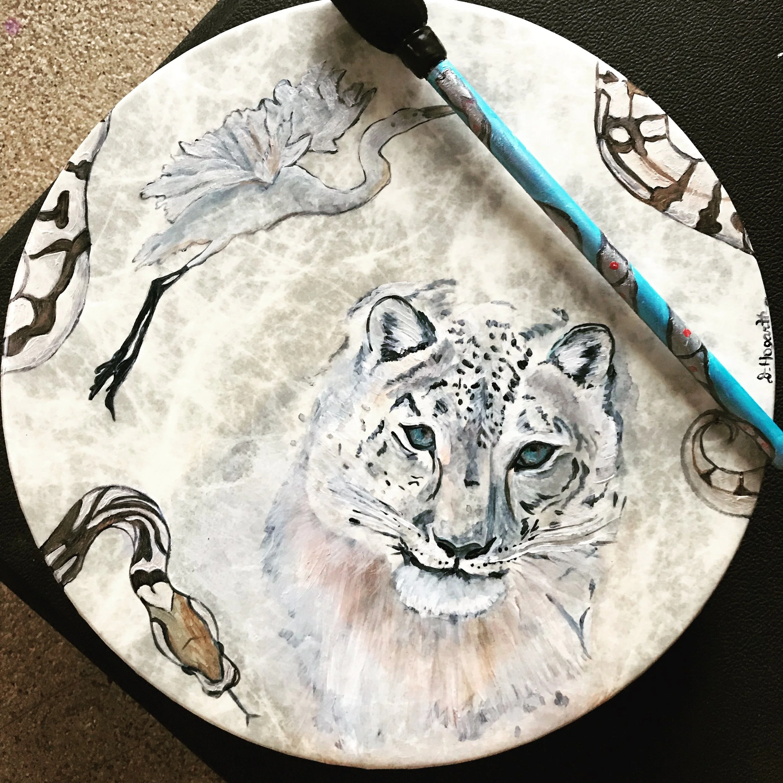 Snow Leopard & Snake