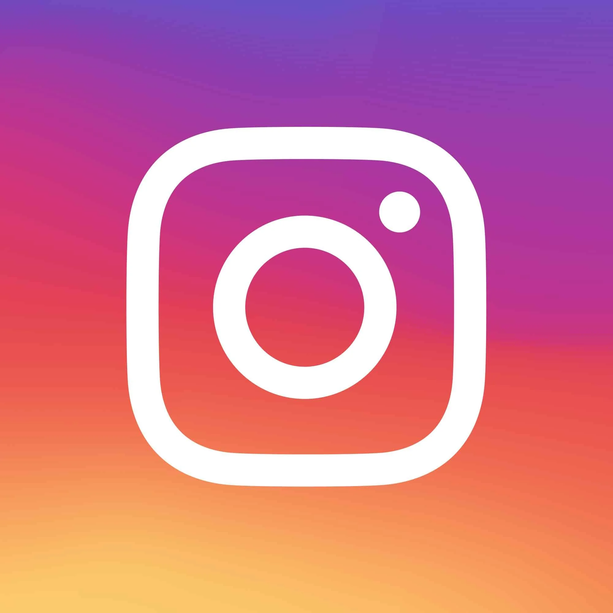 Instagram logo with a gradient background of purple, pink, orange, and yellow.