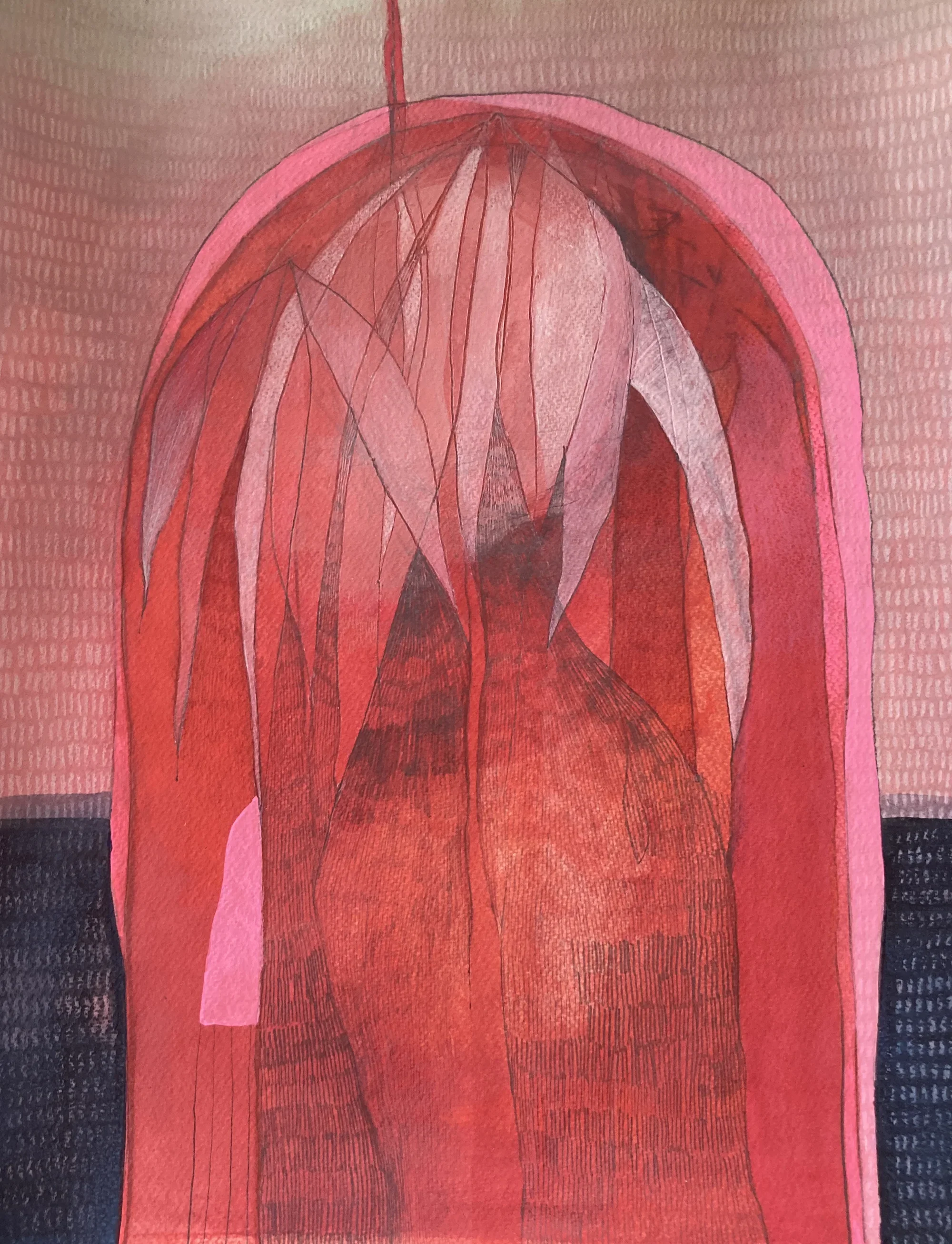 "Pause"   -  Médiums mixtes sur papier   -  14 x 17 pouces 