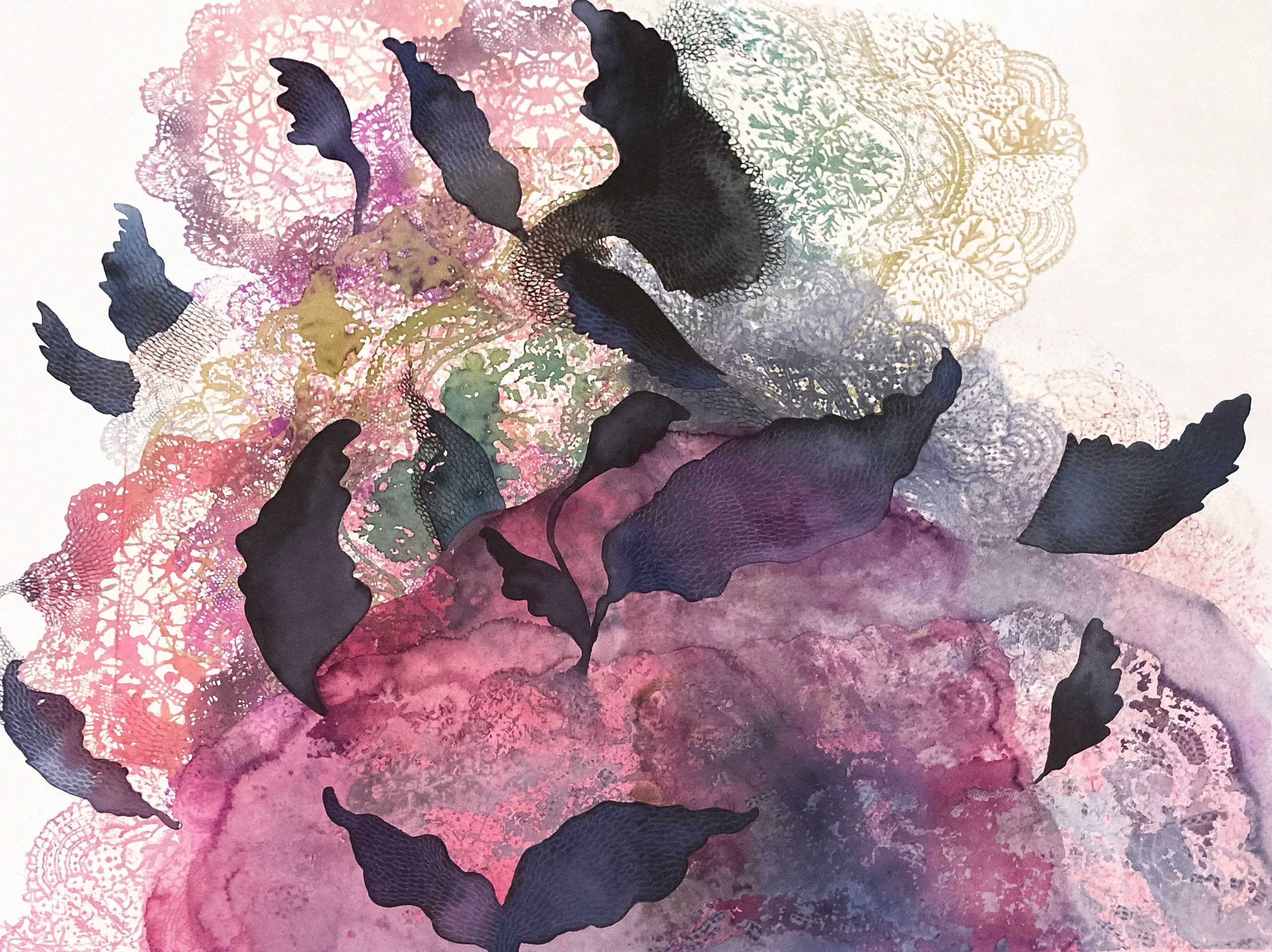 "Ce que femme sait"   -  Encre et crayon sur papier   -   24 x 18 pouces 