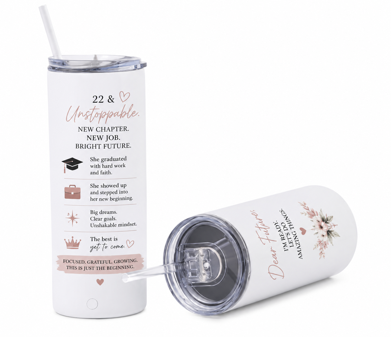 Personalized Skinny Tumbler with Straw