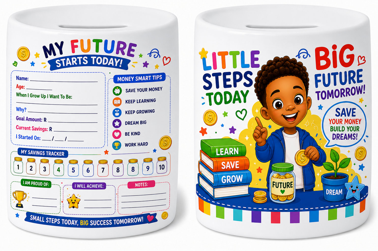 My Future Starts Today Piggy Bank & Acrylic Pen Set