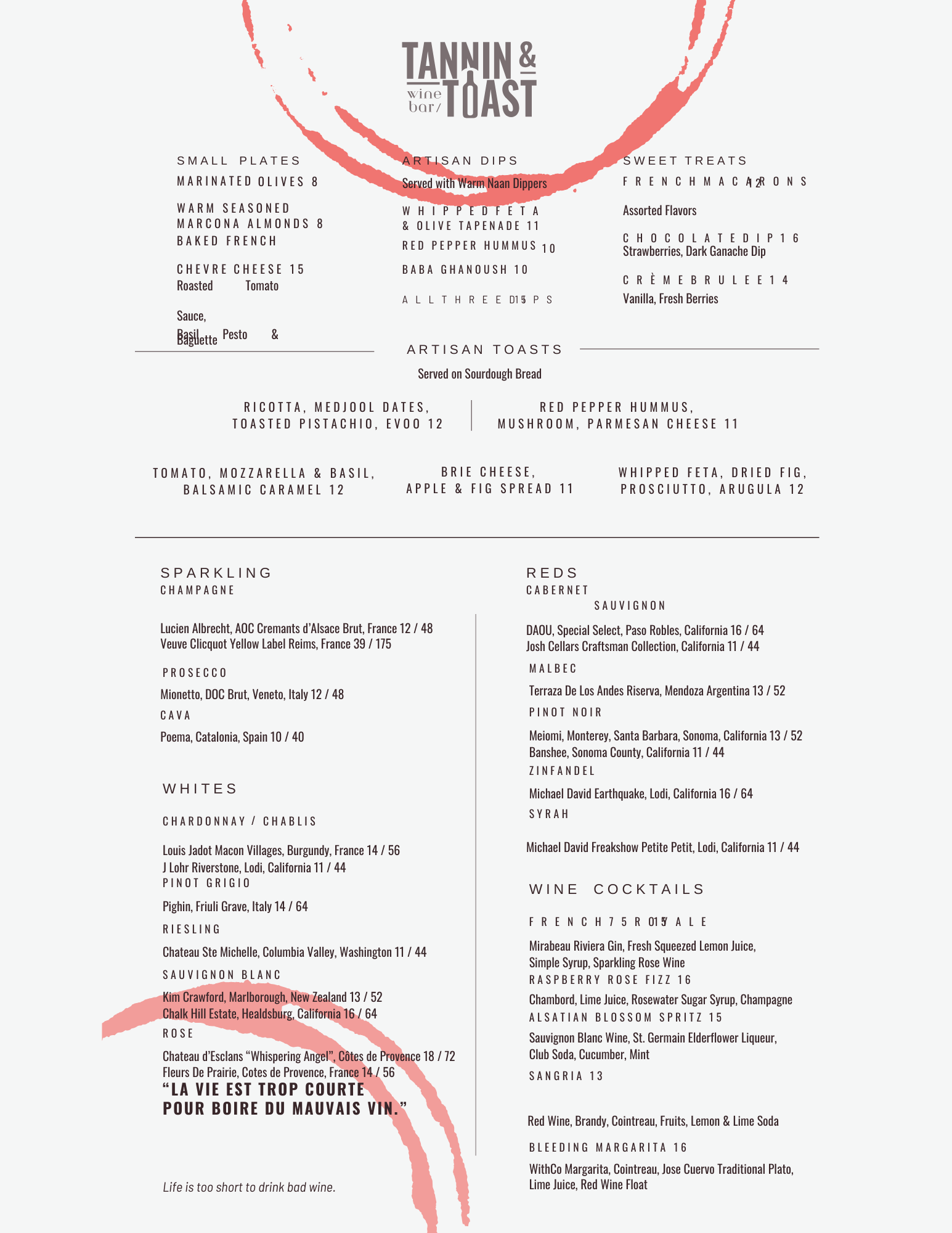 Tannin & Toast Wine Bar — Dine & Discover: A taste for every moment