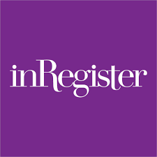 Purple background with the white text 'inRegister' centered.