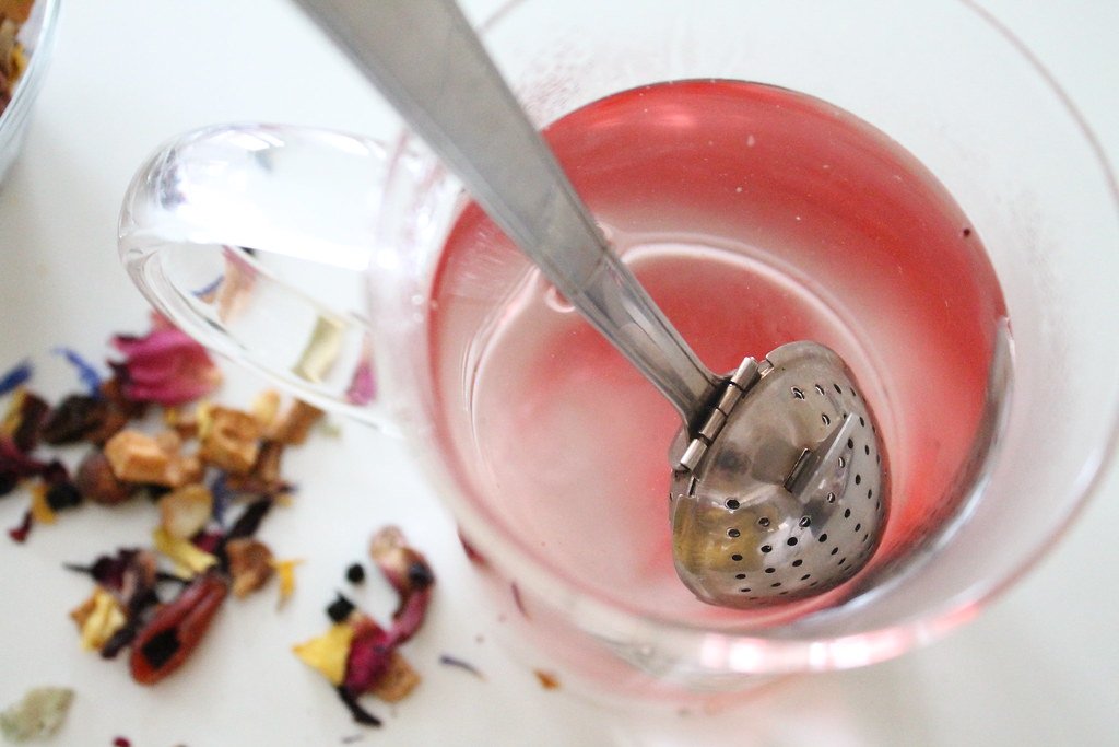 Making a herbal tea infusion. "Tea infuser" by Le living and co. is licensed under CC BY 2.0.