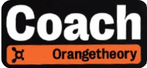 Logo with the text 'Coach Orange Theory' in white and black on an orange background.