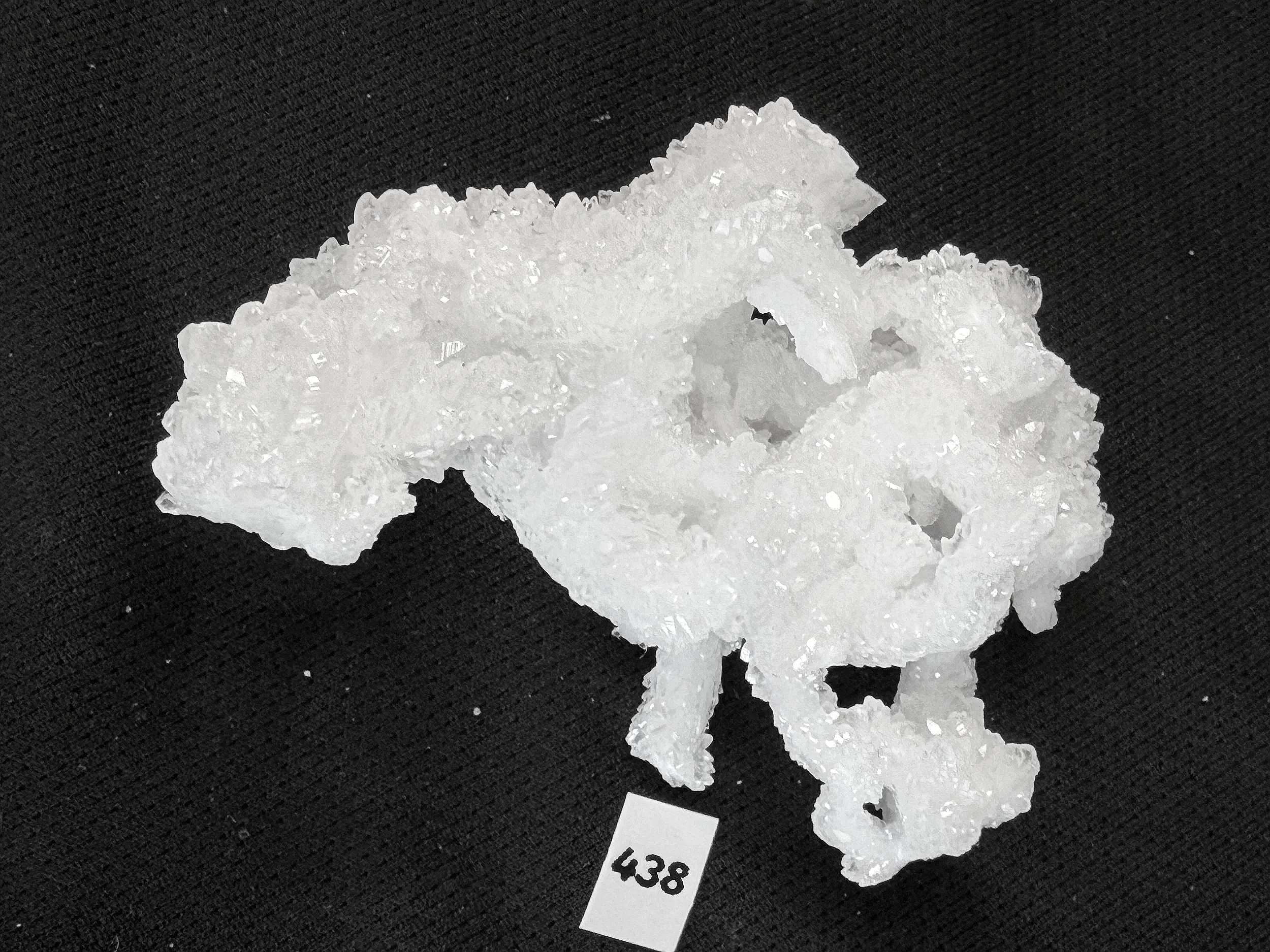 A beautifully textured White Aragonite cluster from the Potosí Mine in the Santa Eulalia District of Chihuahua, Mexico.