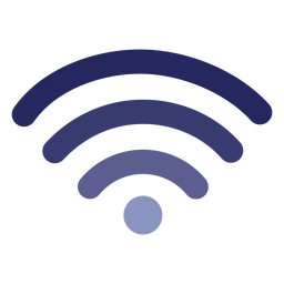 Wi-Fi signal icon with curved lines emanating from a central point.