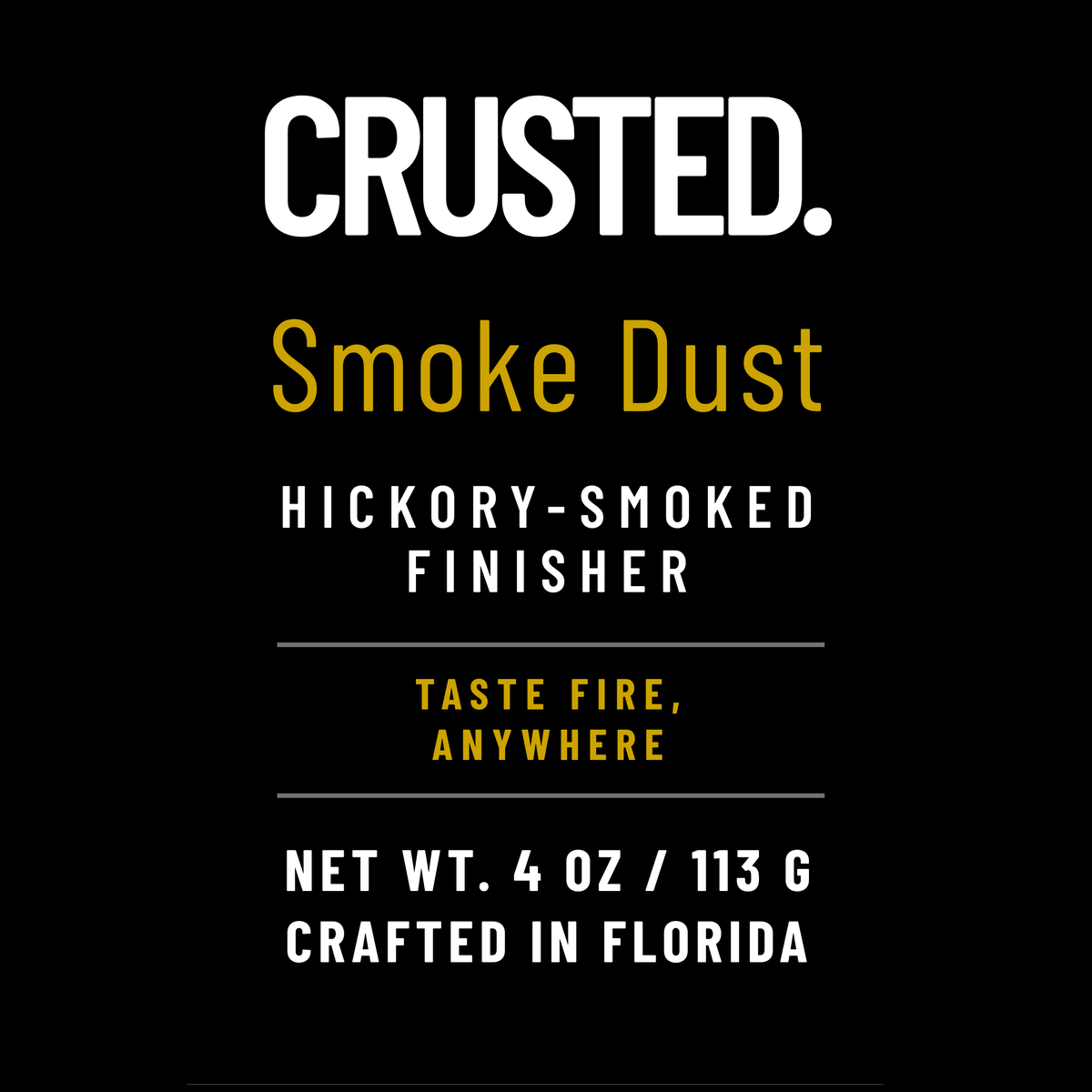 Smoke Dust label: Hickory-Smoked Finisher