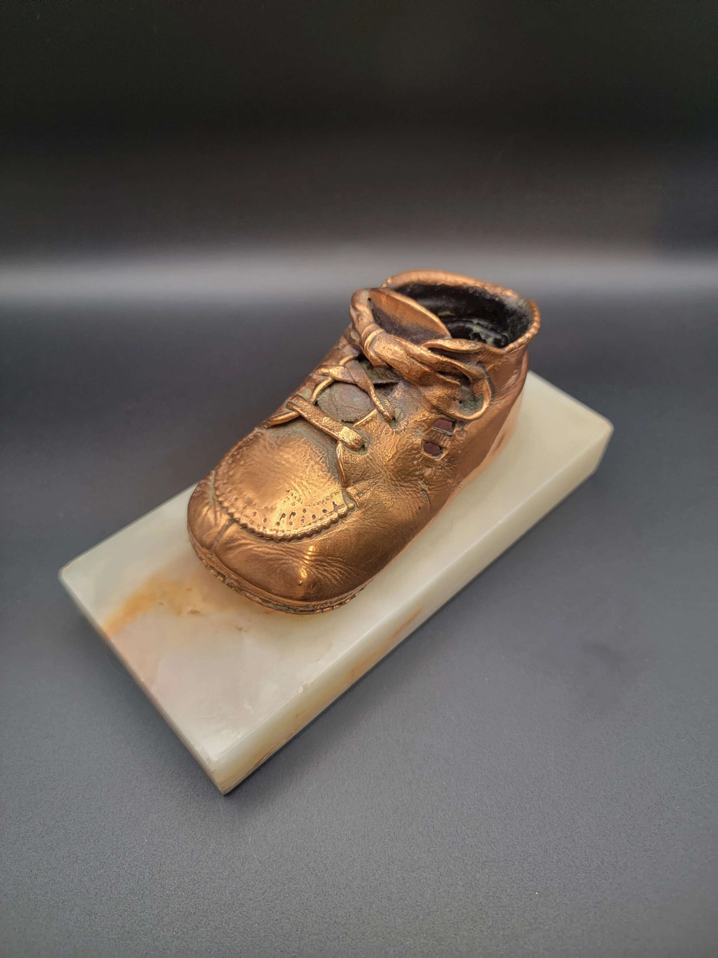 Copper Baby Shoe Bookend