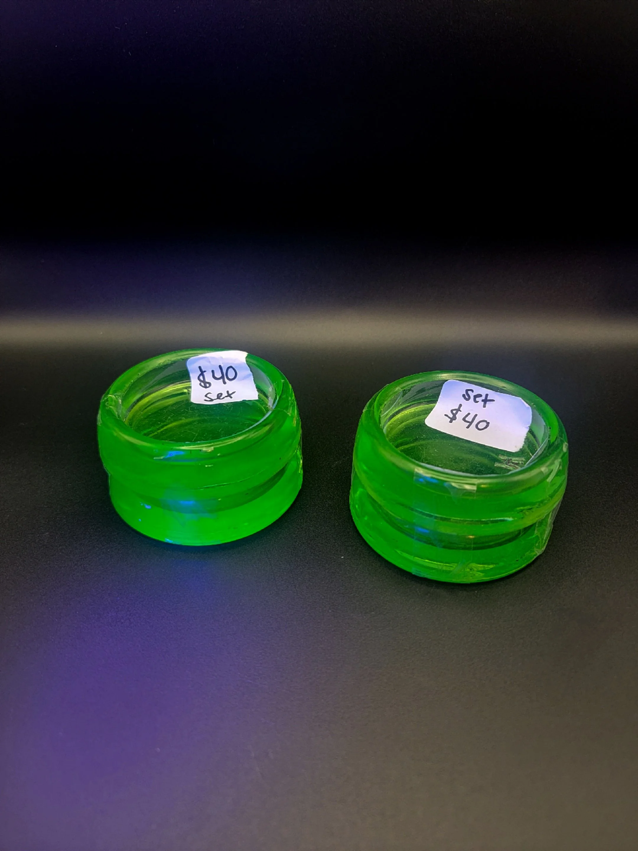 Uranium glass furniture coasters