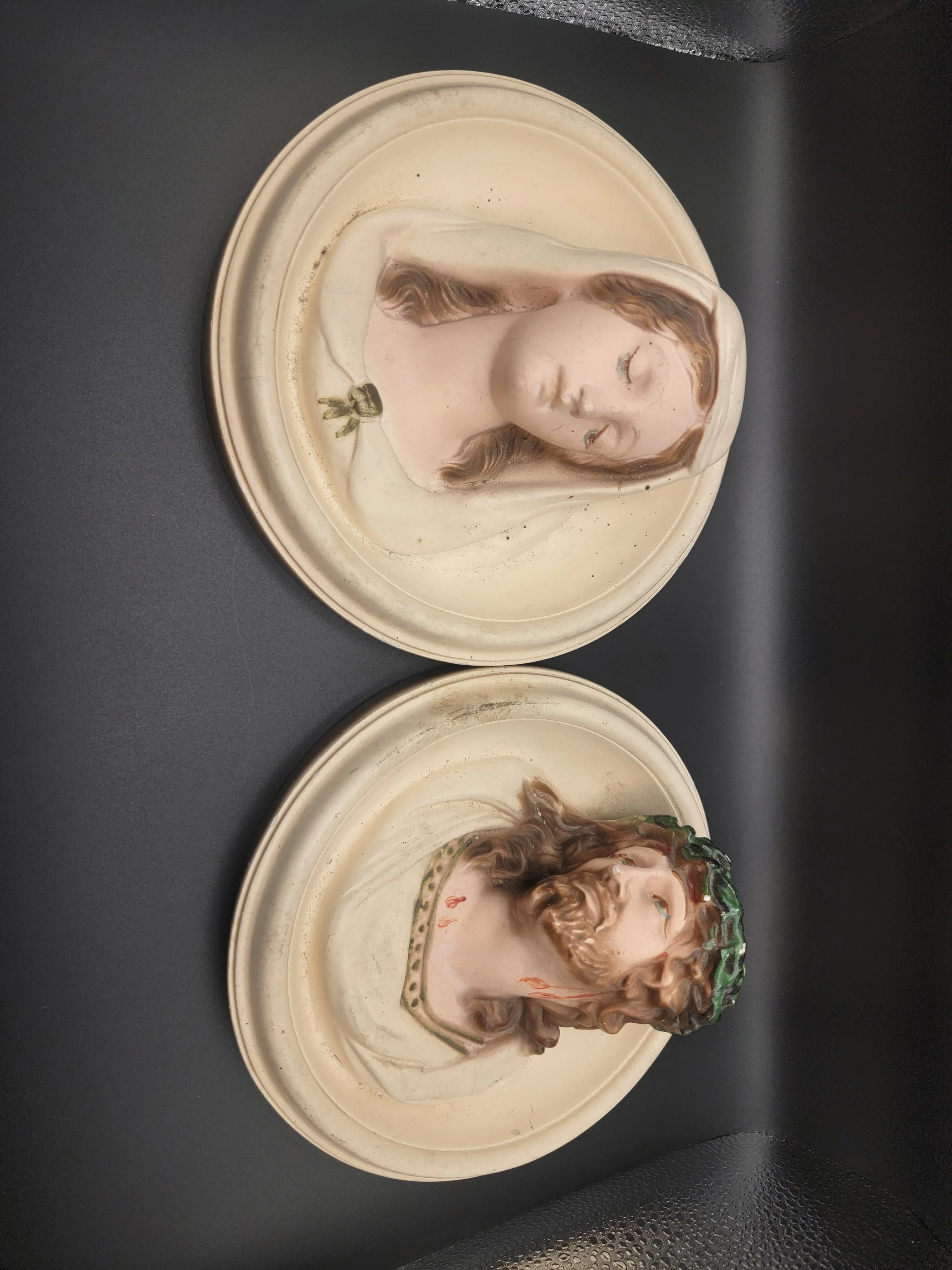 Mary and Jesus Chalkware bust