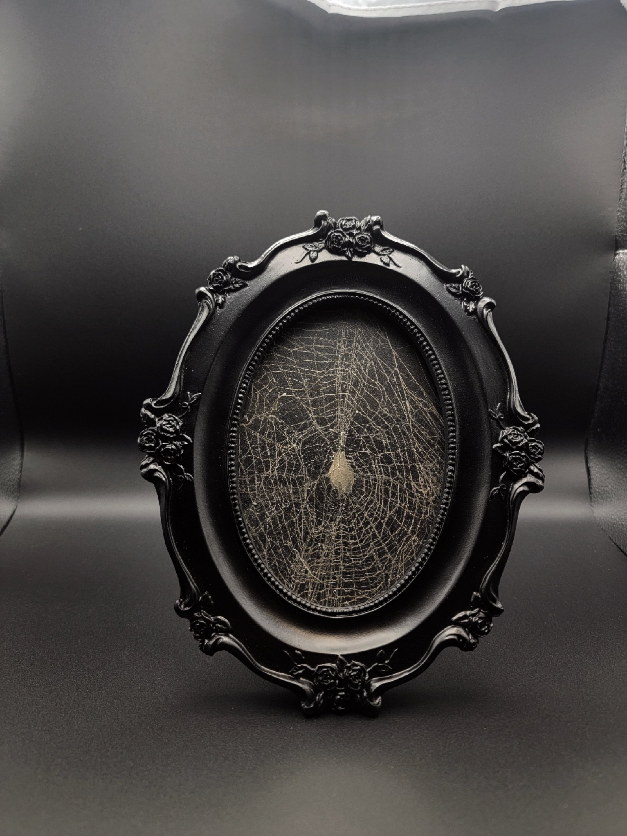 XLarge Decorative Oval Framed Spiderweb
