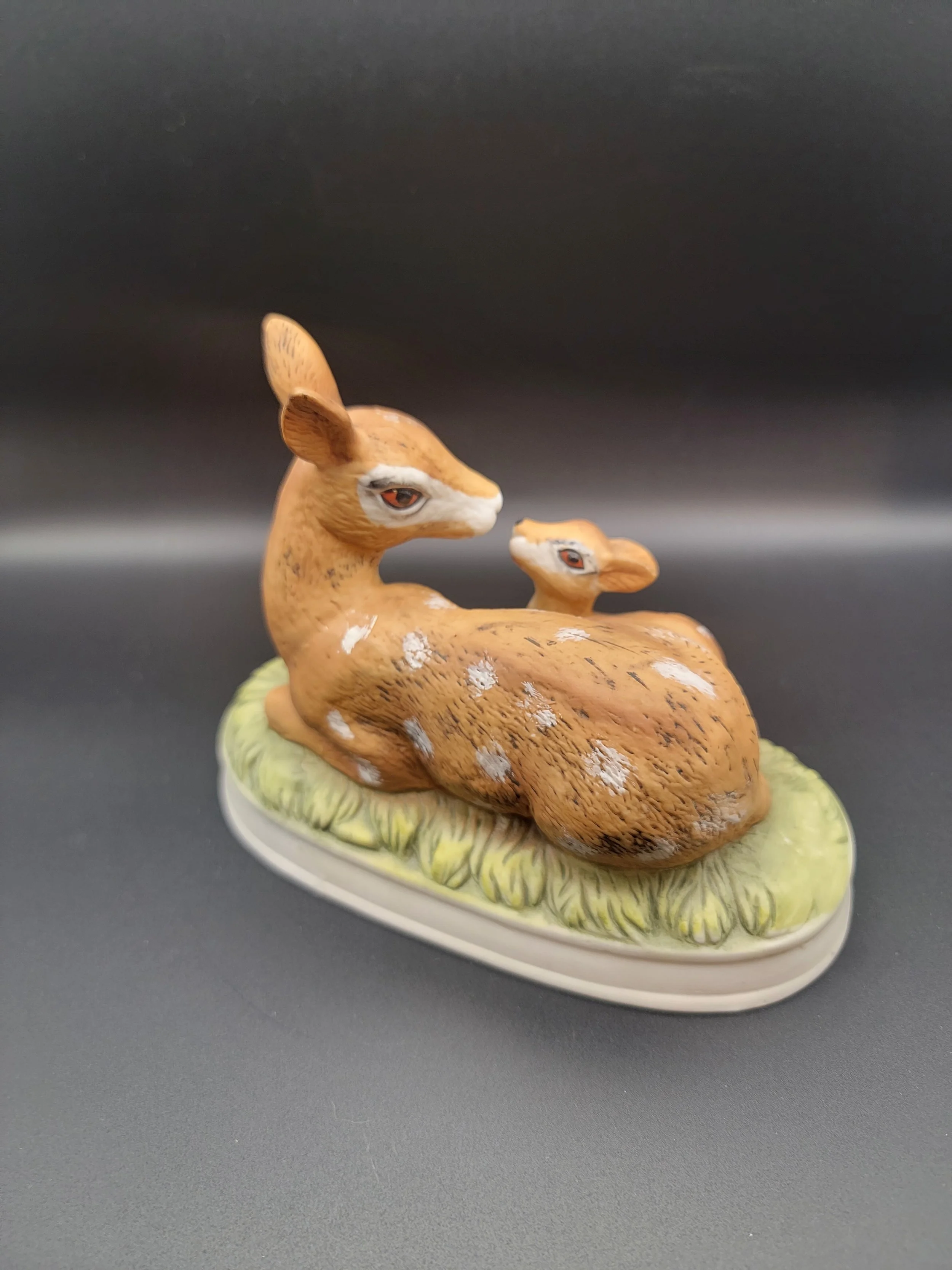 Ceramic Doe and fawn statue