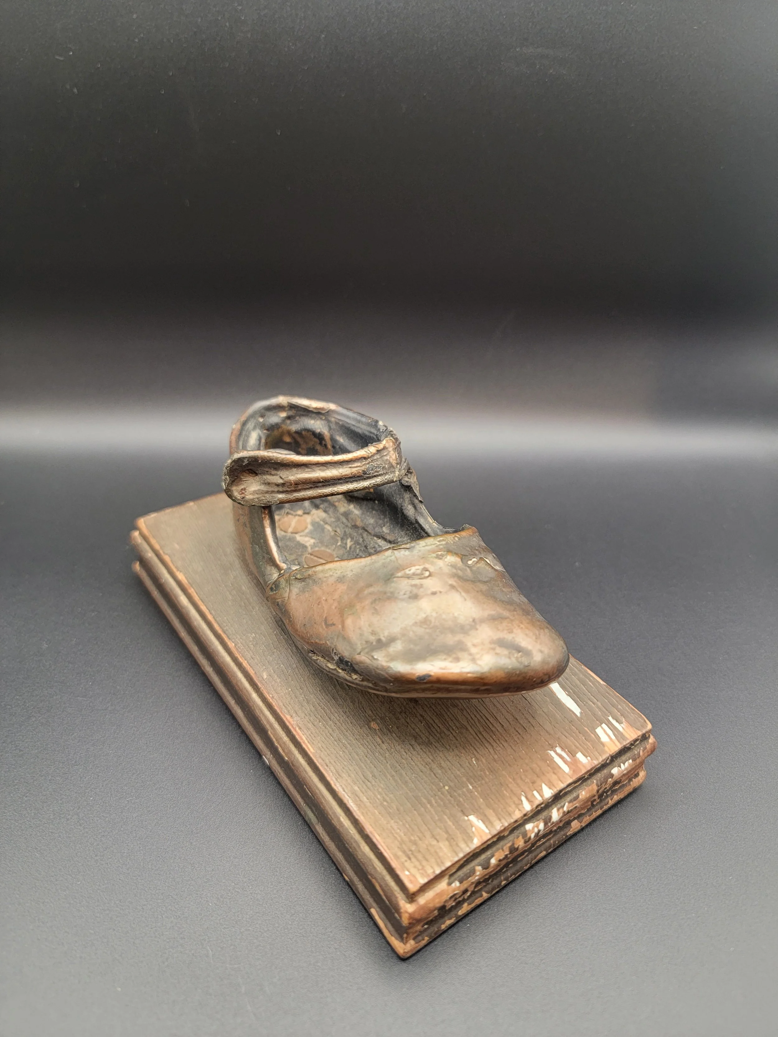 Bronzed Baby Shoe Bookend