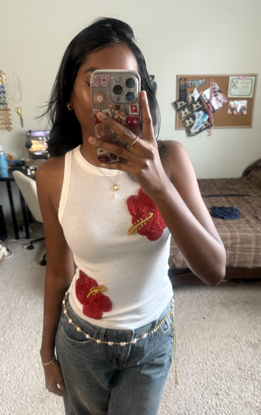 hibiscus flower tank top