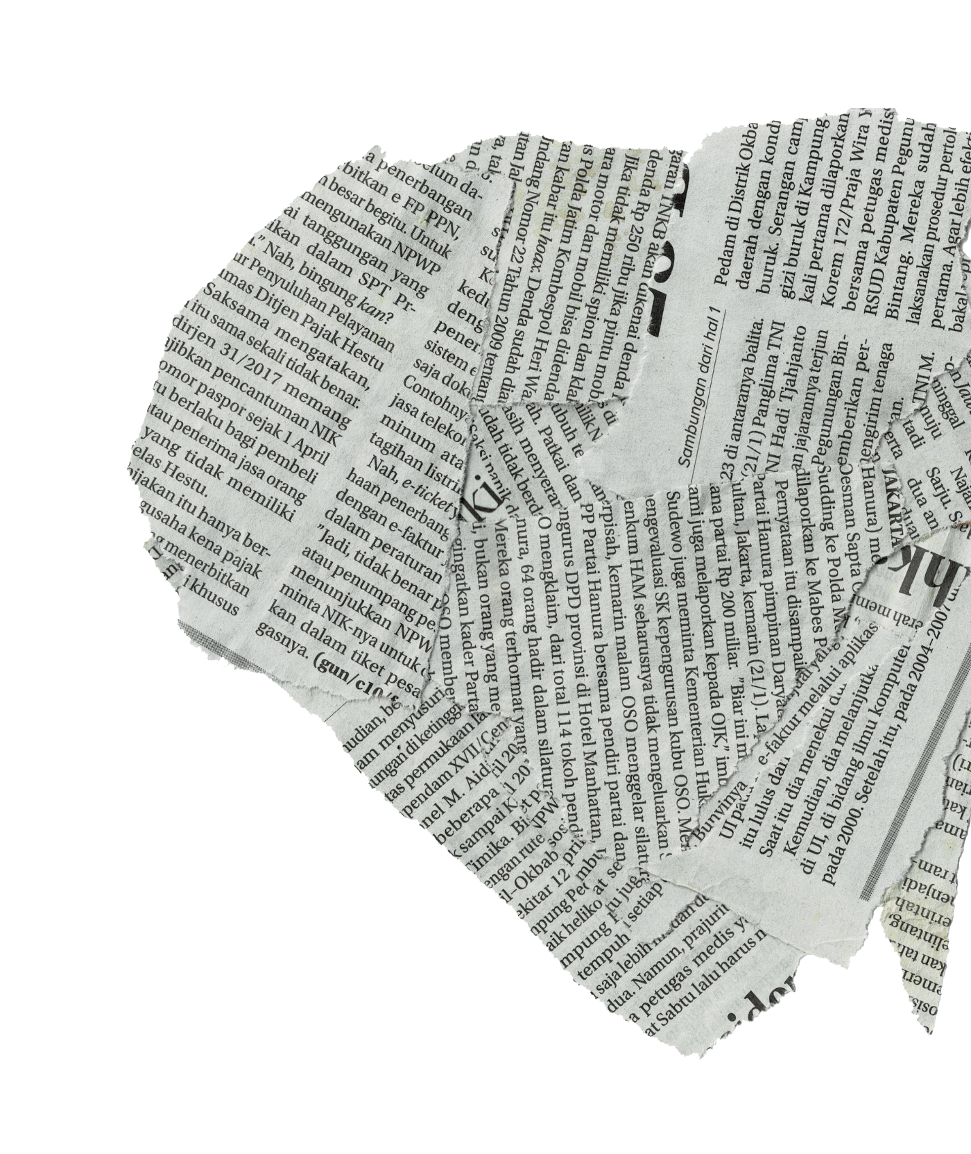 Piece of torn newspaper symbolizing media narratives, public discourse, and evolving stories.
