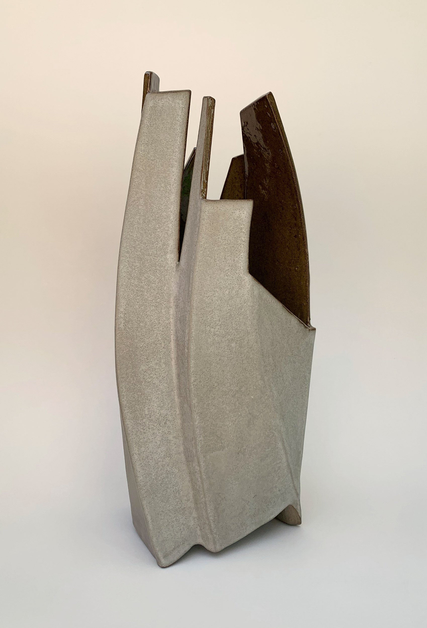 Facet Vertical 2. Stoneware. 31cm H x 13.5cm W x 13.5 D