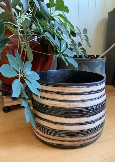 Large Planter 1. Stoneware. 35cm H x 33cm D.