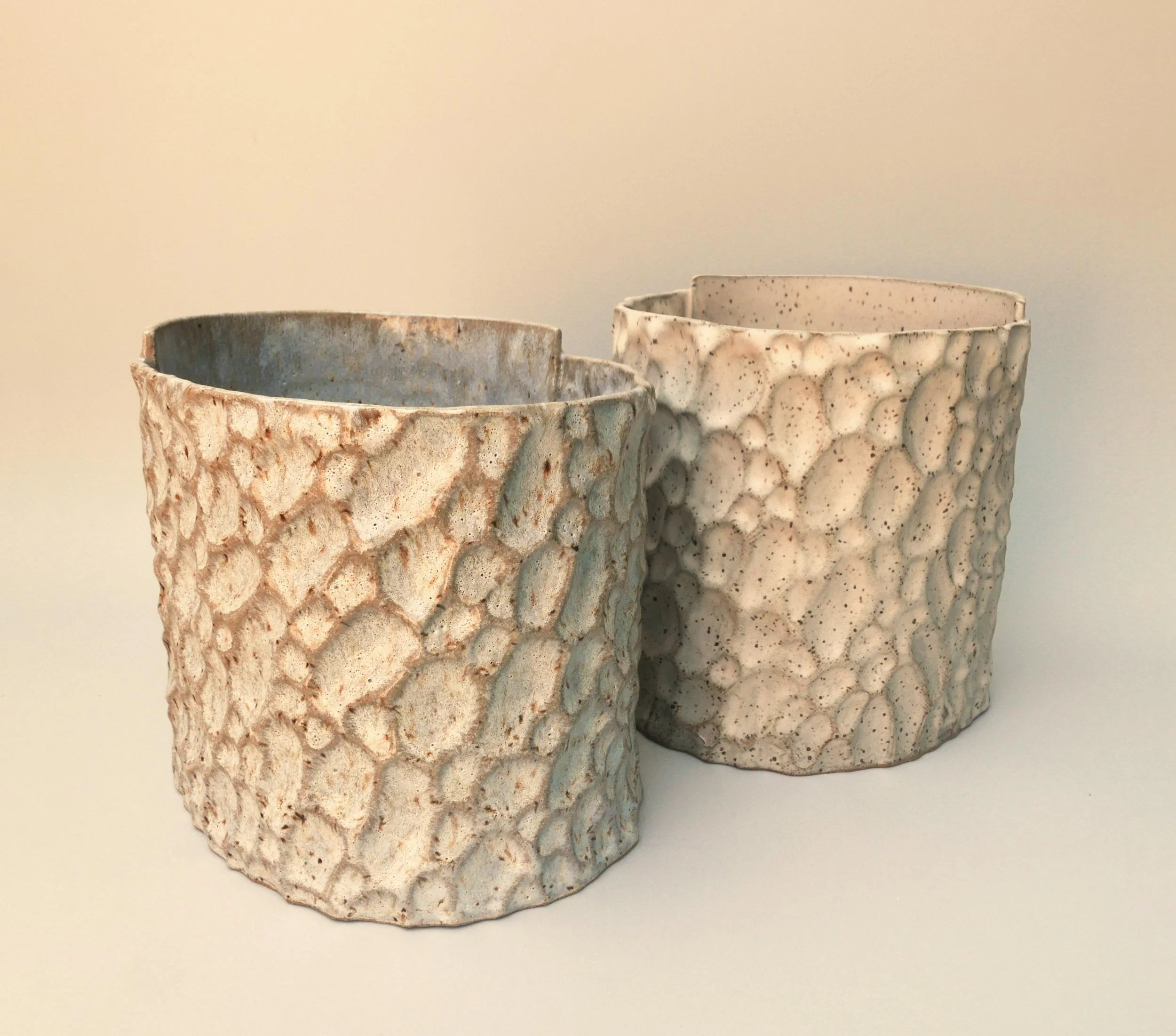 Panel Planter 2 in front. Stoneware. 17.5cm W x 15cm H x 14cm D.
