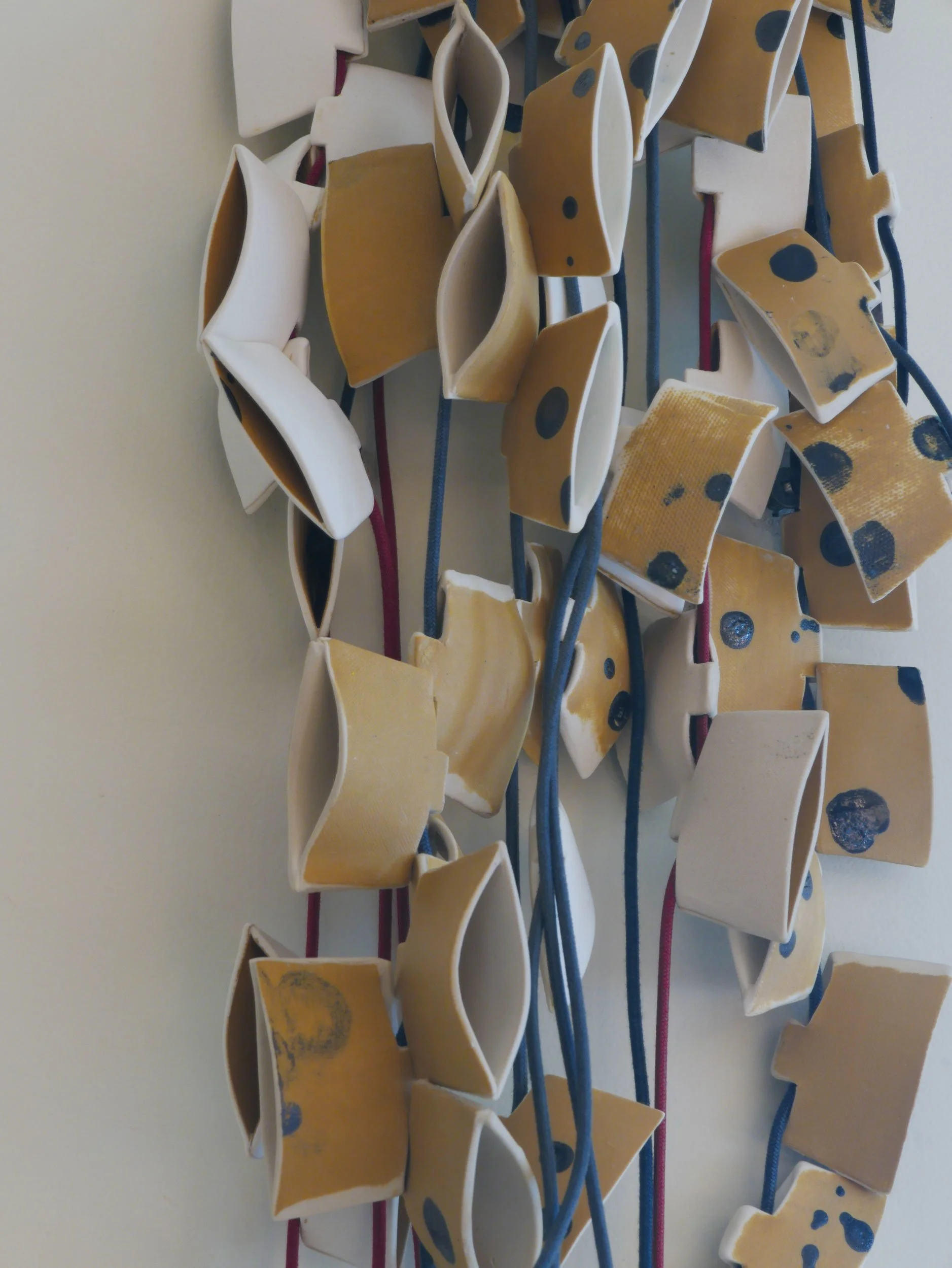 Polka Bell. Slip Cast Porcelain, cord. 43cm H x 18cm W.