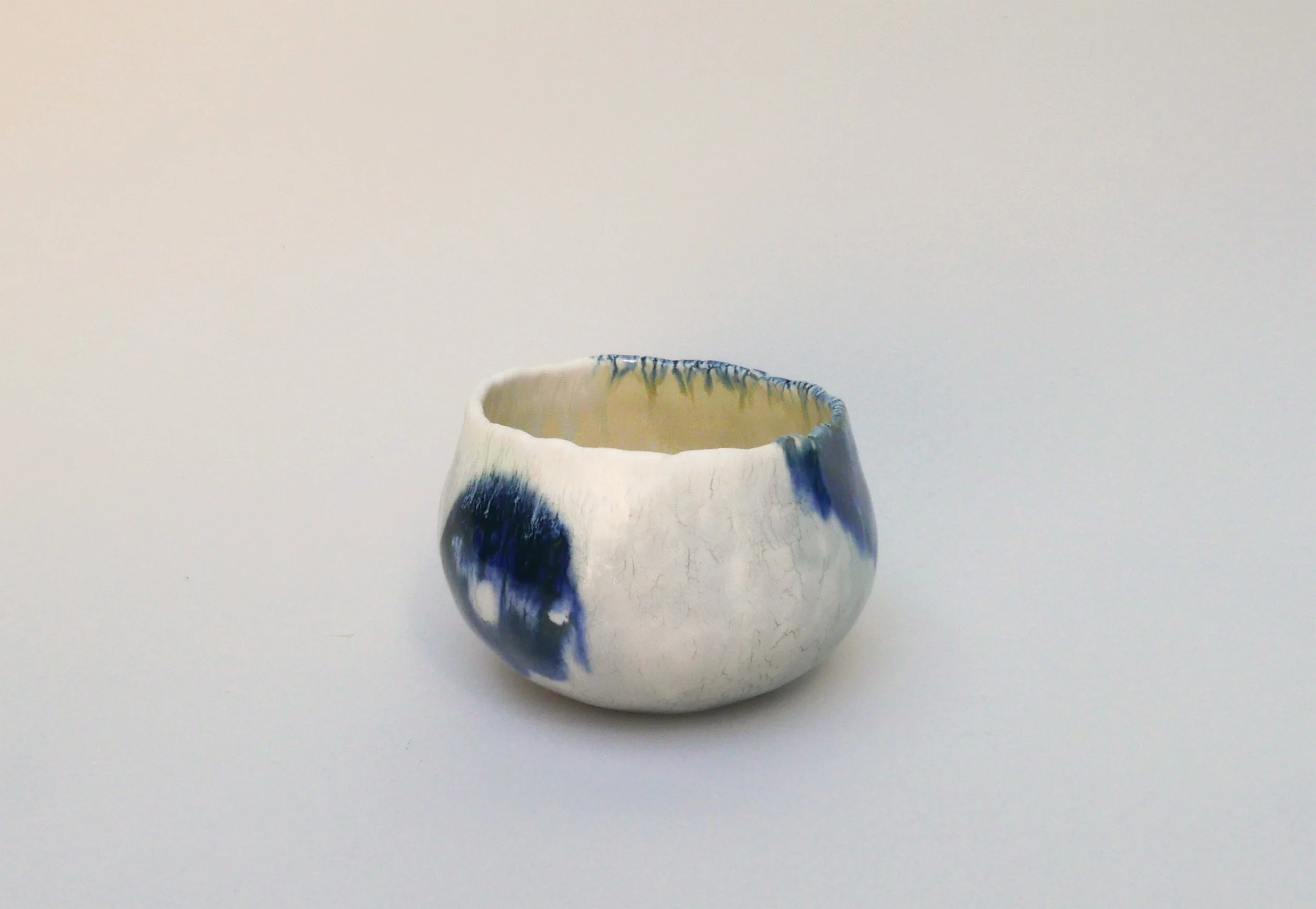Pinch Pot 4. Porcelain. 10cm W x 6.5cm H x 9.5cm D.