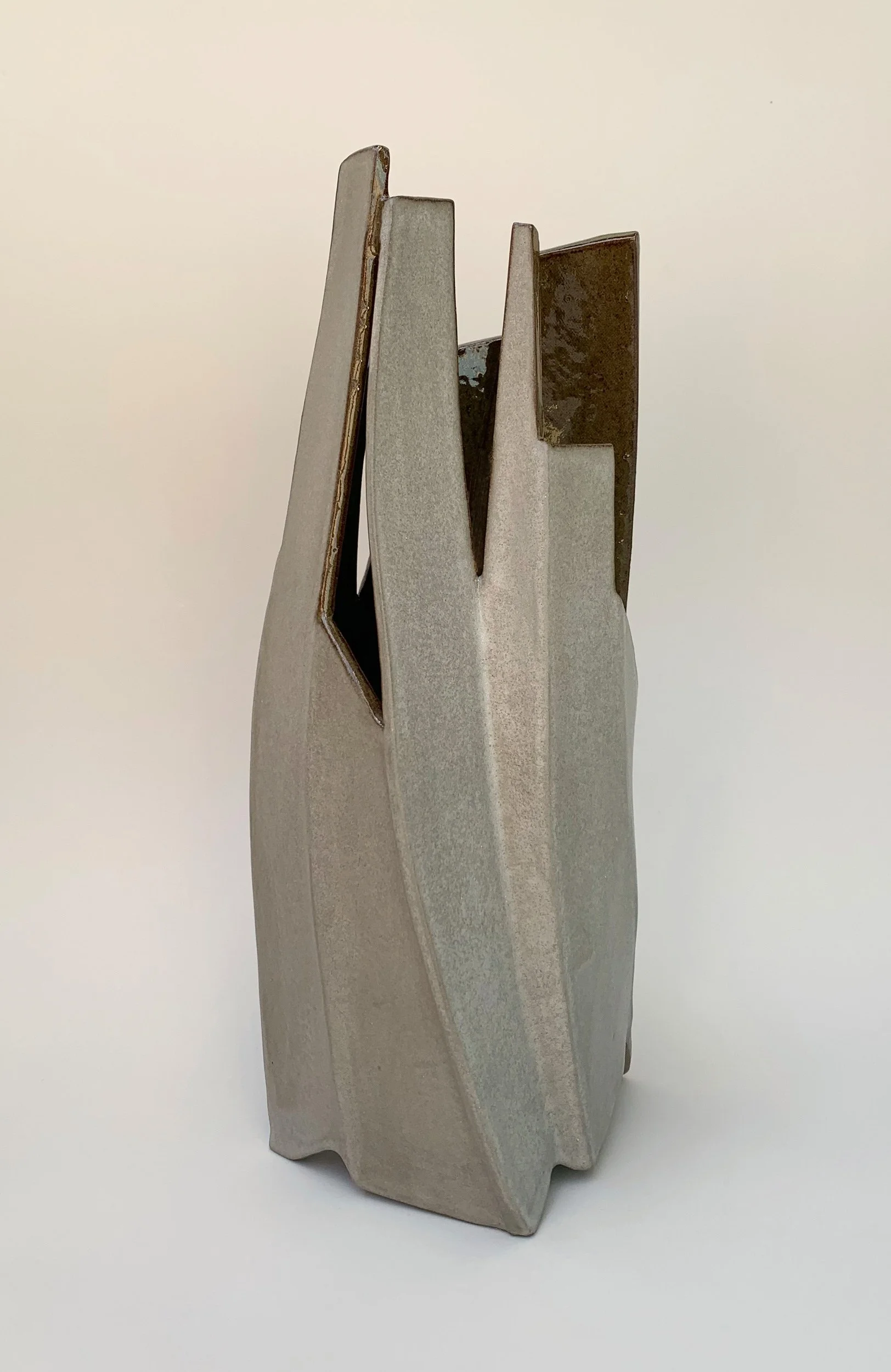 Facet Vertical 2. Stoneware. 31cm H x 13.5cm W x 13.5 D
