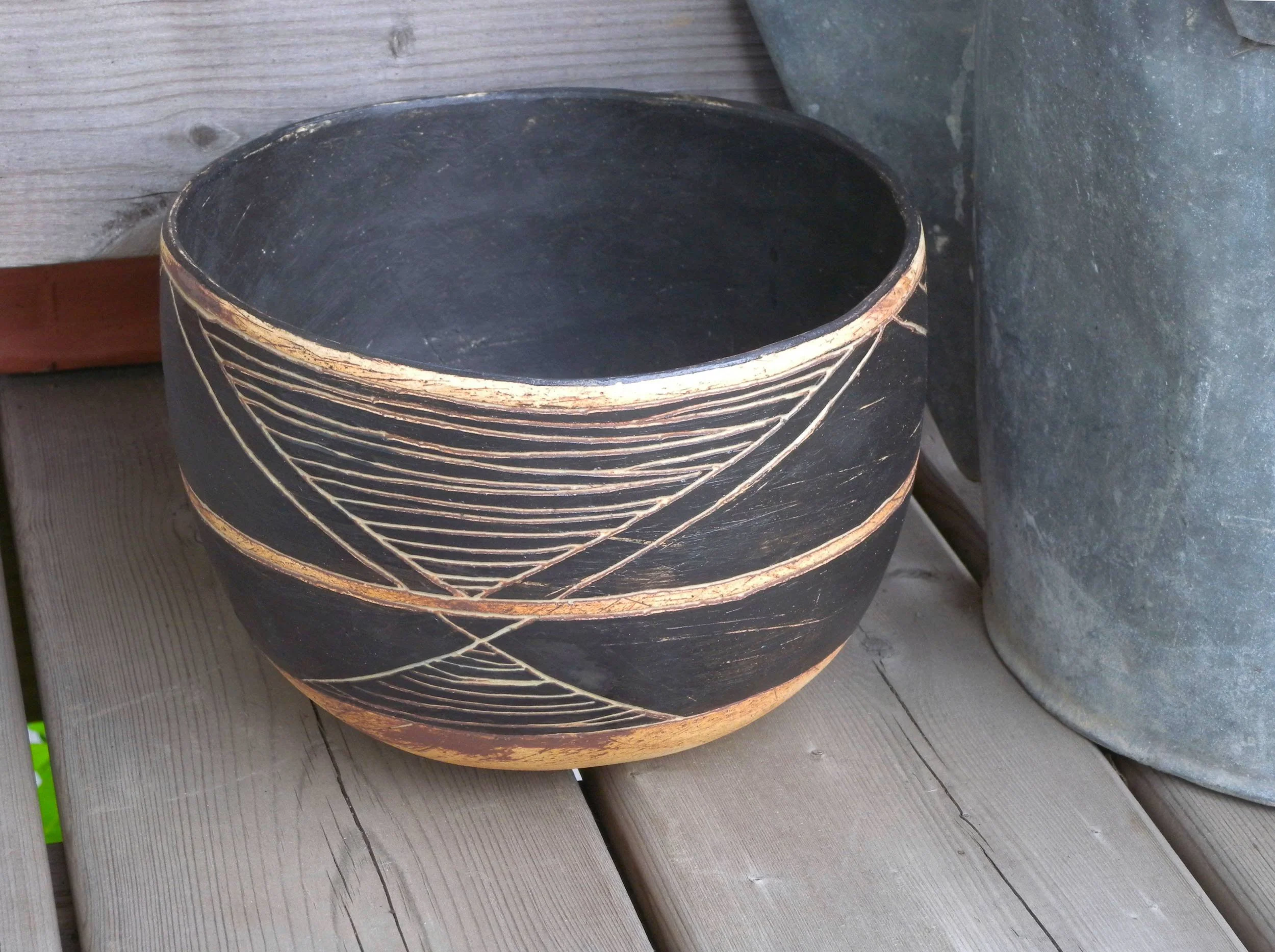Bowl 3. Stoneware, black slip. 14.5cm x 20cm H.