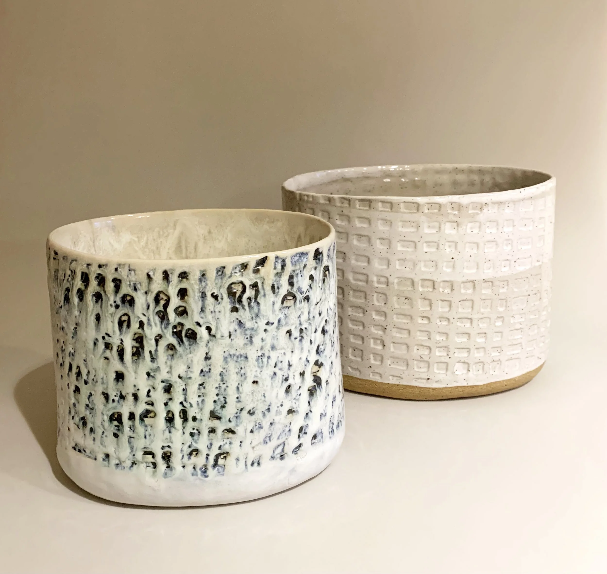 Oval Planter 1 in front. Stoneware. 16cm W x 14cm H x 12cm D.