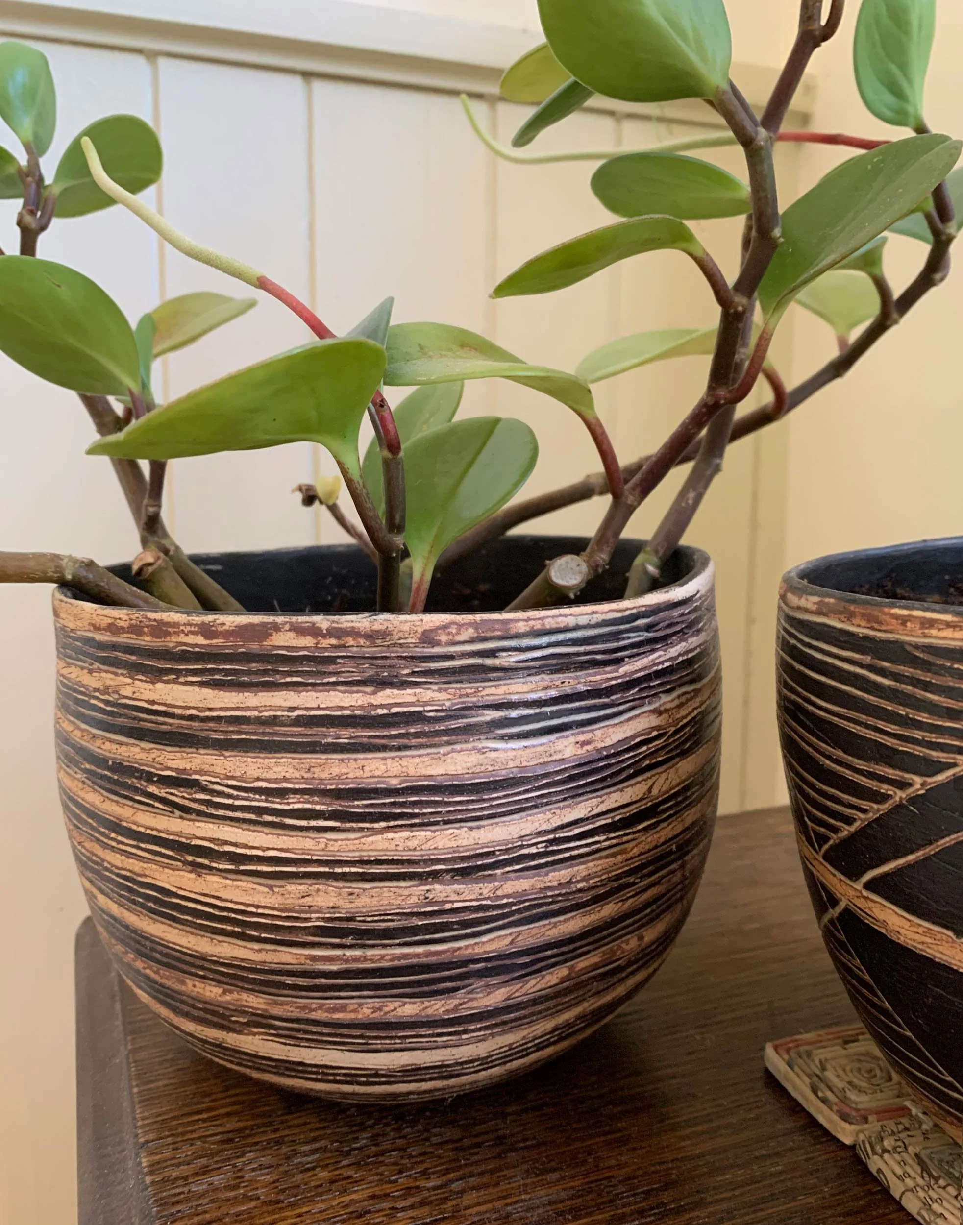 Bowl 4. Stoneware, black slips. 14cm H x 19cm D.