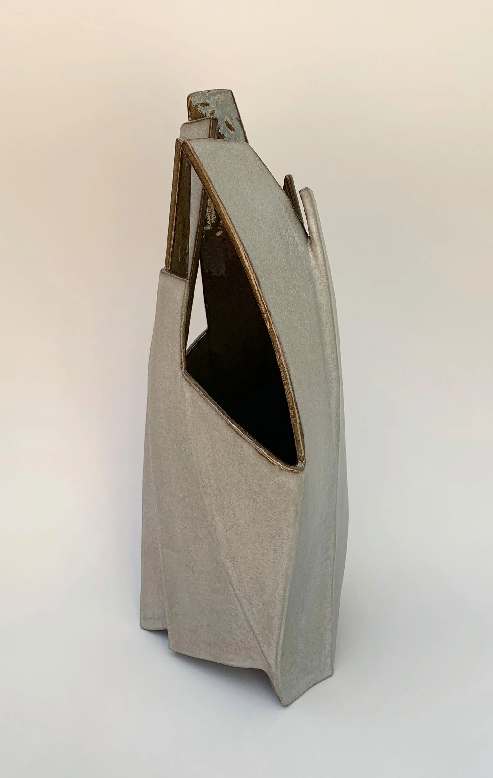 Facet Vertical 2. Stoneware. 31cm H x 13.5cm W x 13.5 D