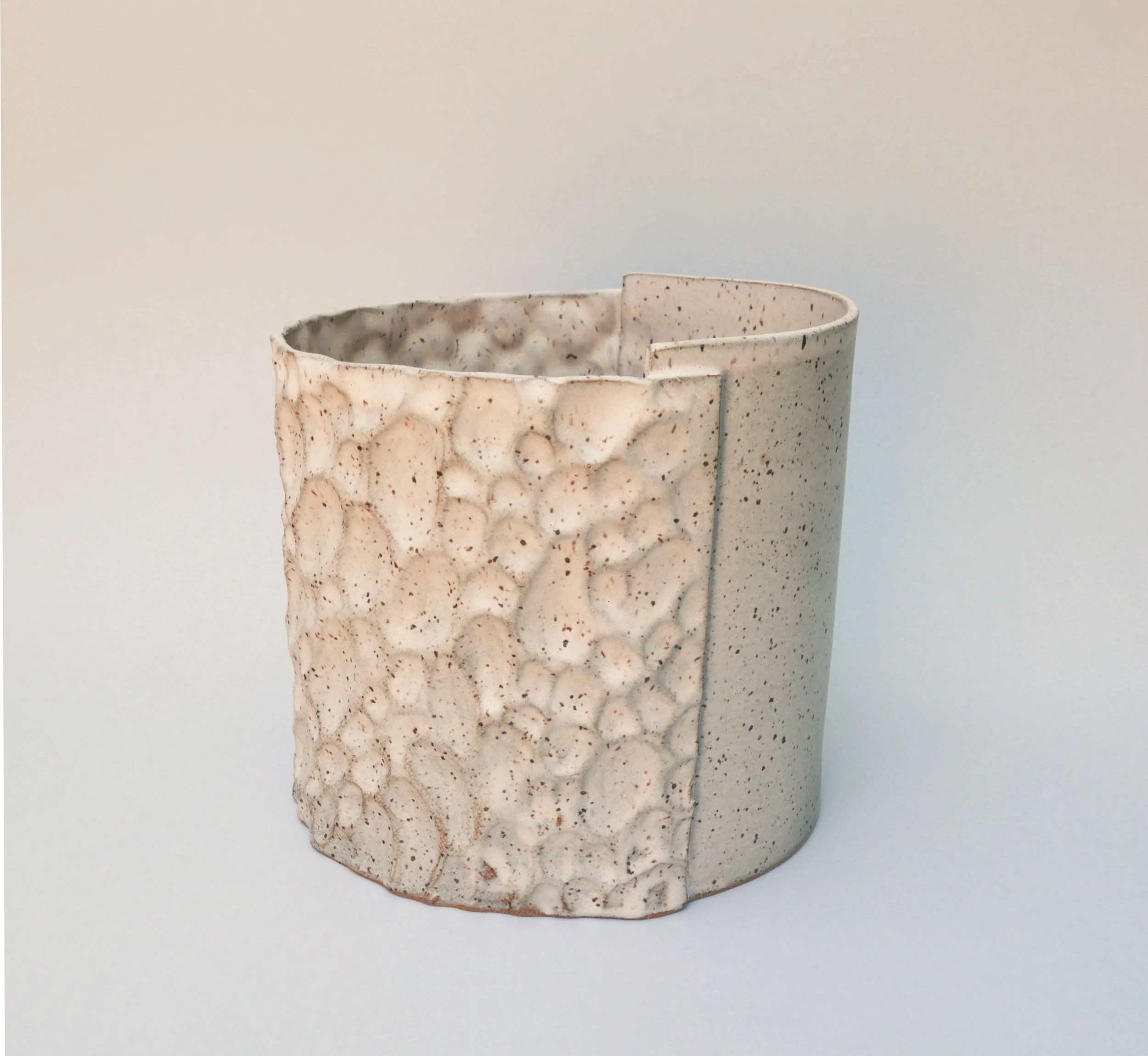 Panel Planter 1. Stoneware. 17cm W x 16cm H x 15.5cm D.