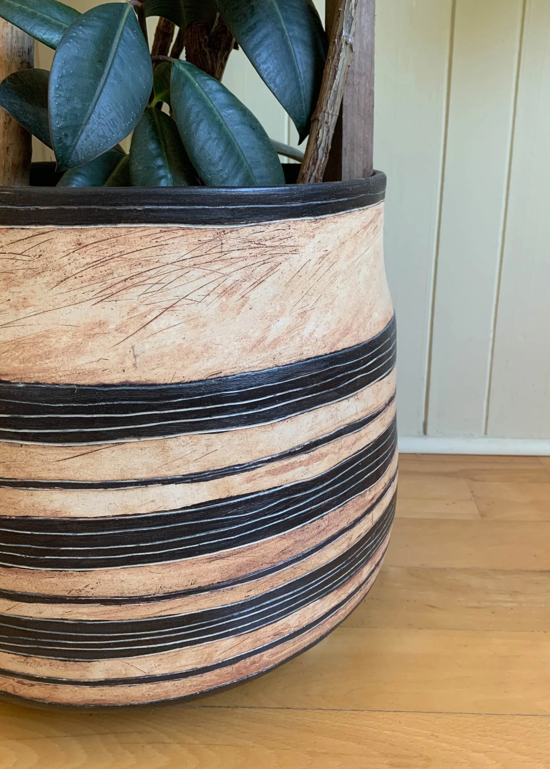 Large Planter 2. Stoneware. 32cm H x 33 D.