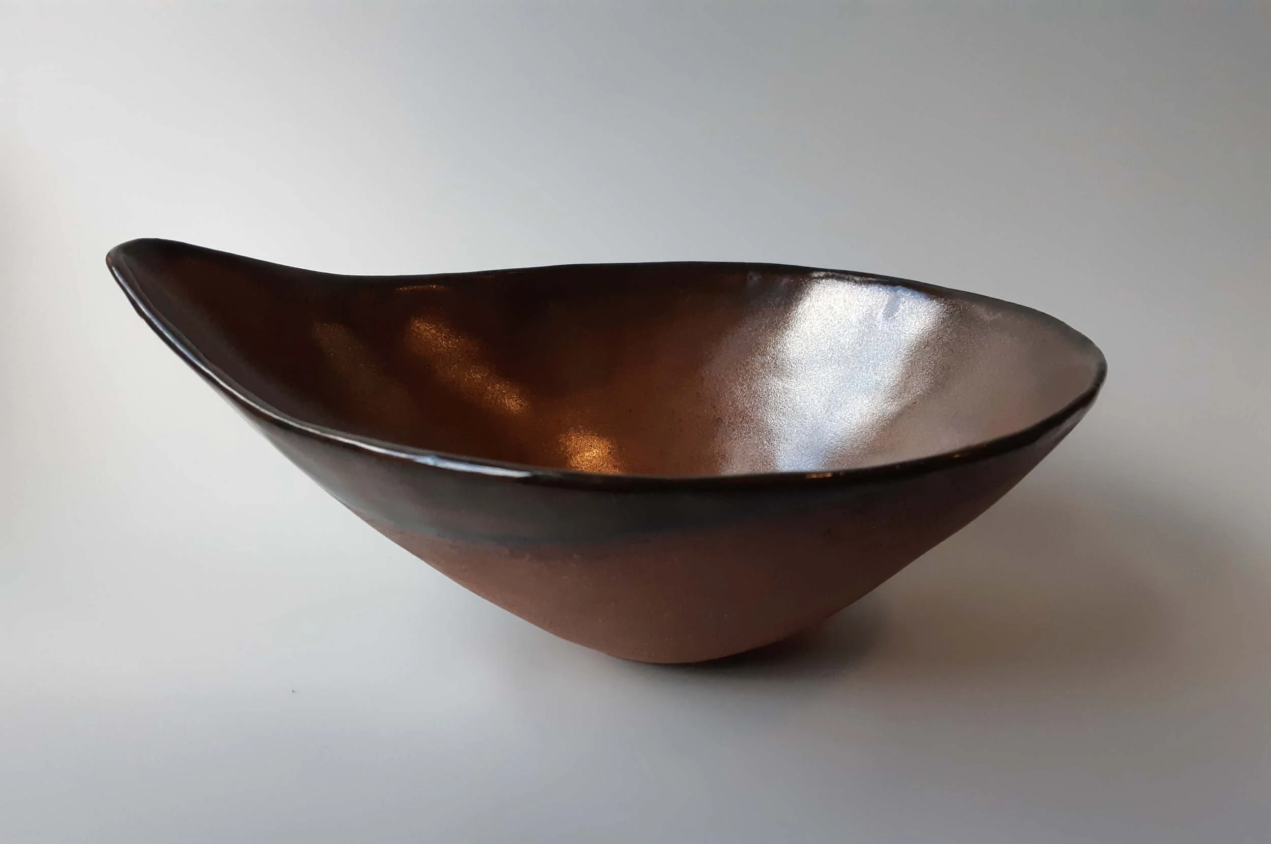 Iron Ladle Bowl. Stoneware. 23cm W x 9.5cm H x 17cm D.