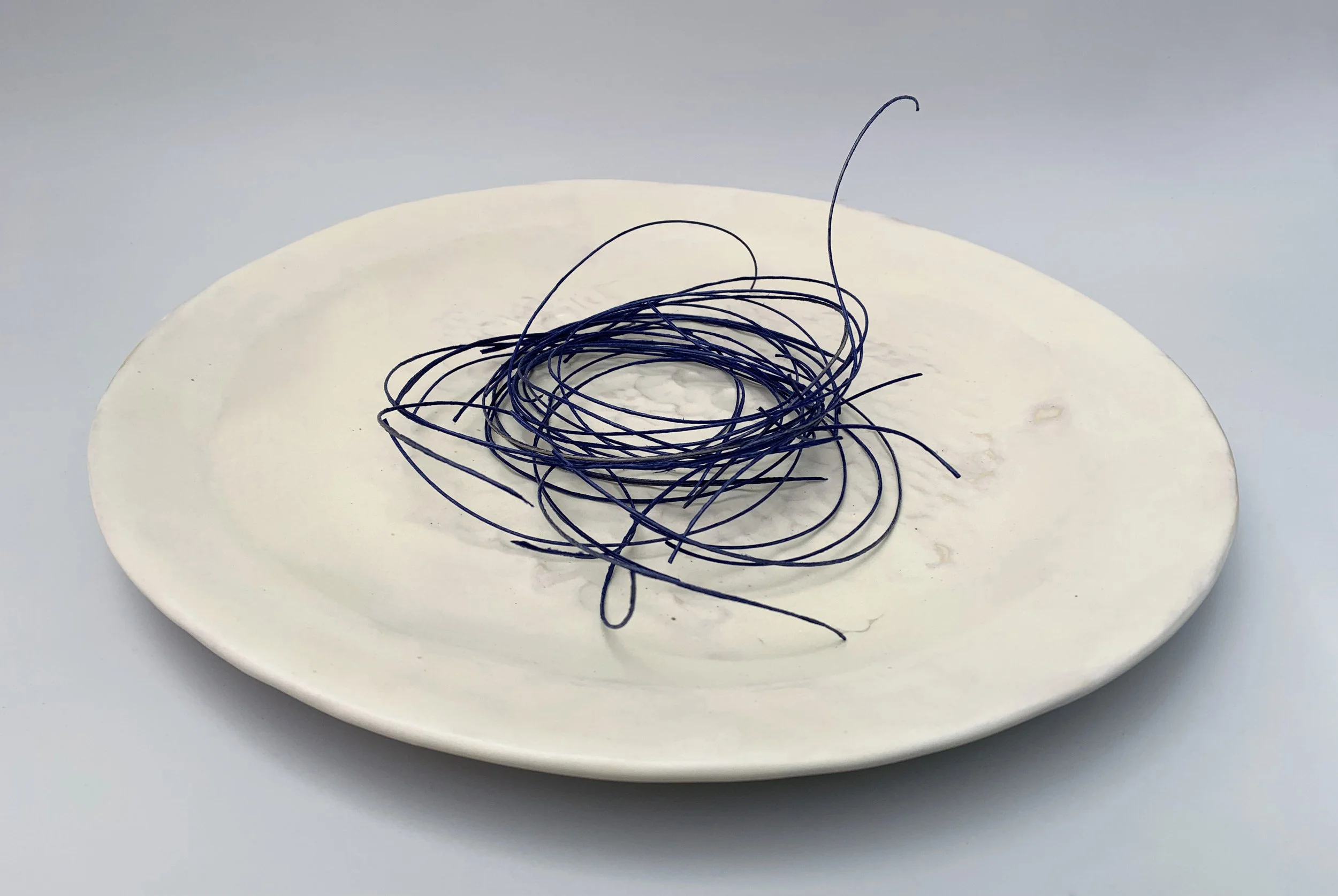 Open Nest. Porcelain, paper. 41cm D x 4.5cm H
